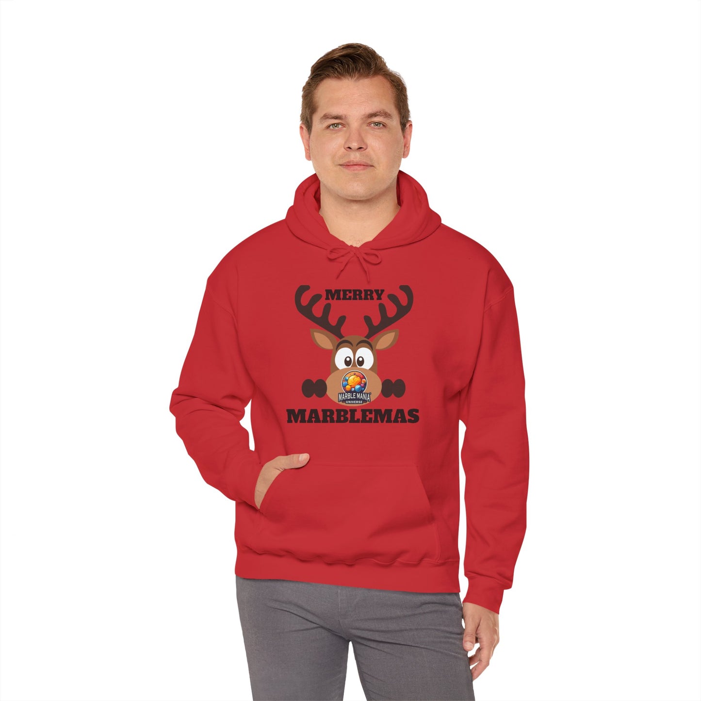 Hoodie — Merry Marblemas Reindeer Christmas Sweatshirt