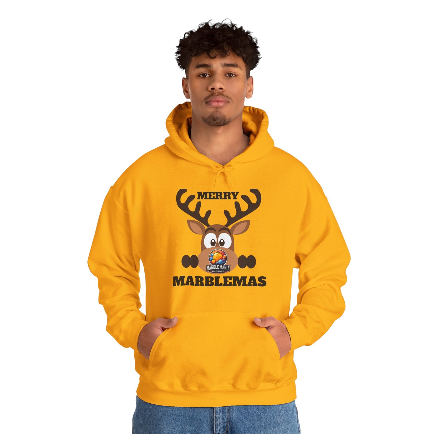 Hoodie — Merry Marblemas Reindeer Christmas Sweatshirt