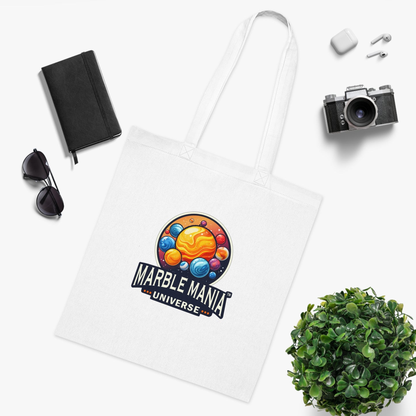 Marble Mania Universe Logo – Cotton Canvas Tote Bag
