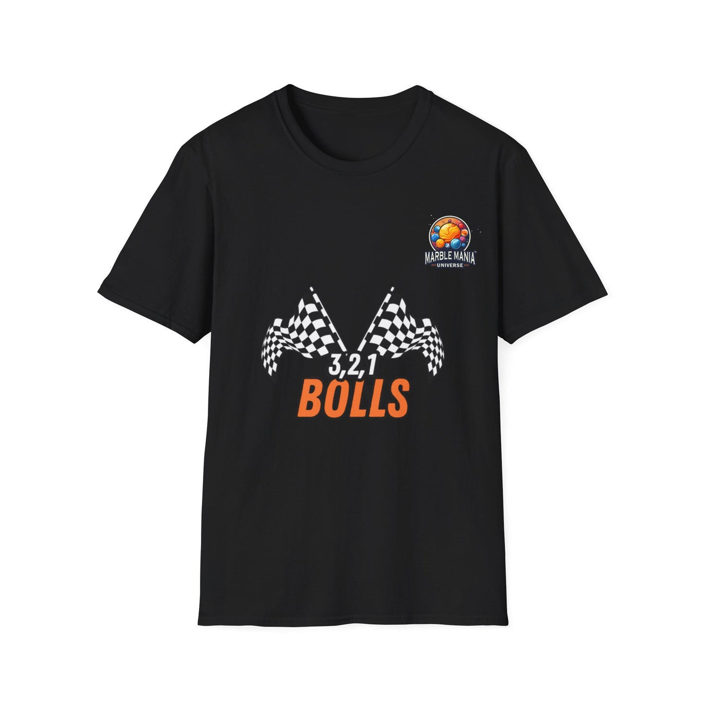 Marble Mania Universe "3, 2, 1 Bolls" – Unisex Softstyle T-Shirt