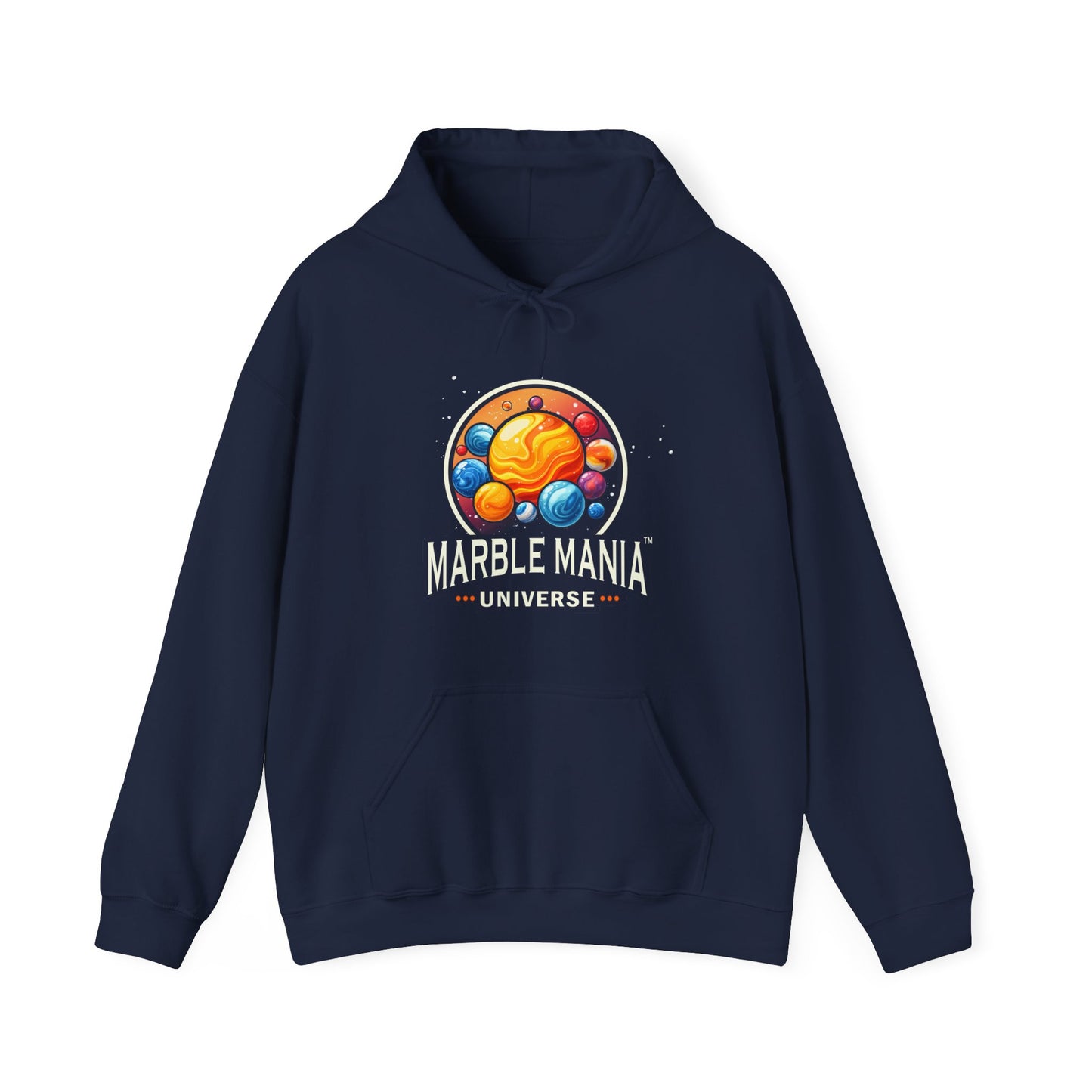 Marble Mania Universe Logo Hoodie – Unisex Heavy Blend™ Pullover Sweatshirt