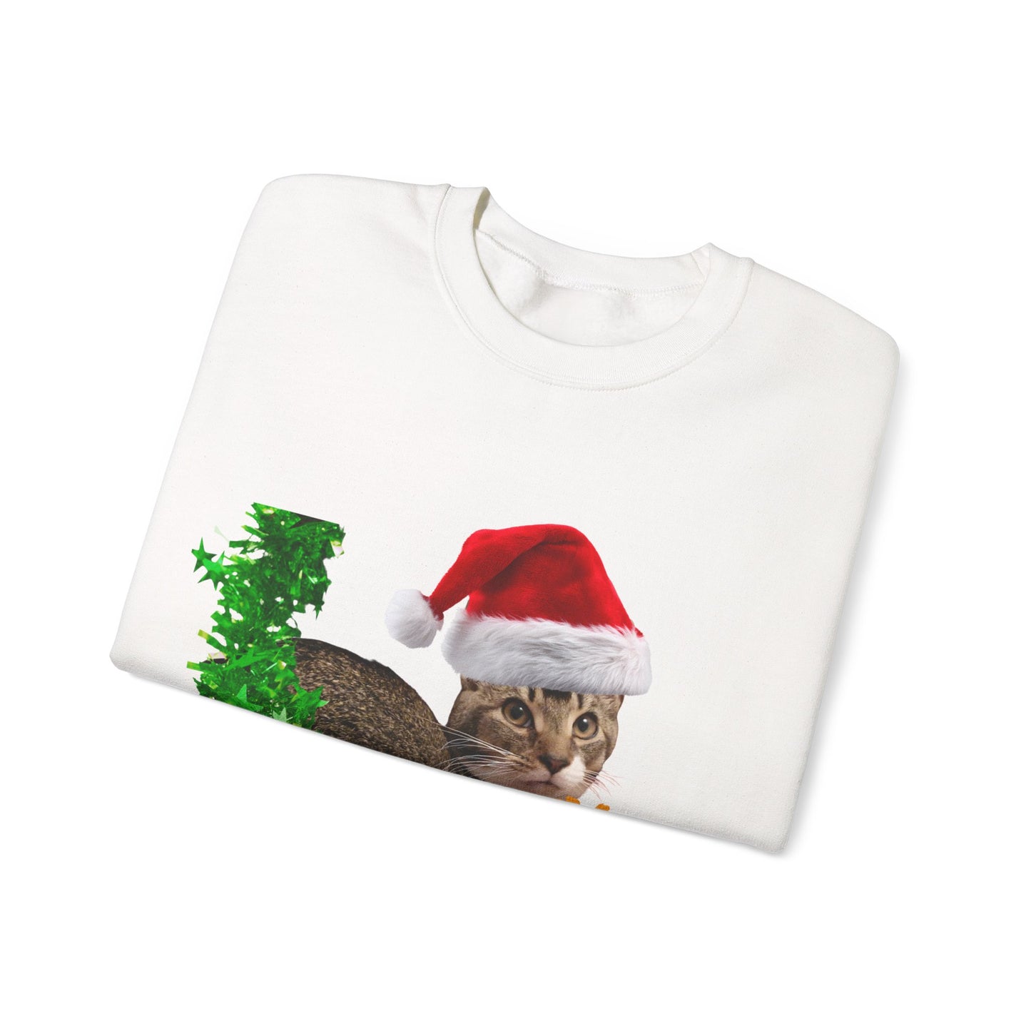 Christmas Cat Sweatshirt – “Meowy Christmas” Holiday Crewneck