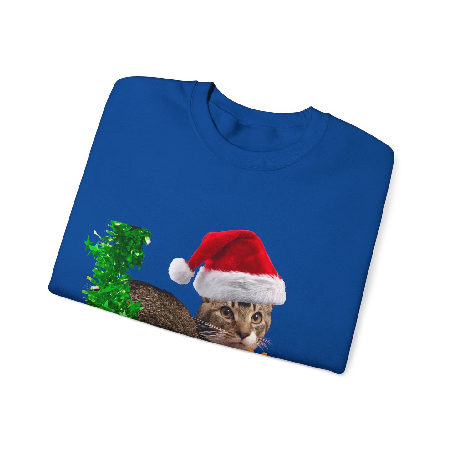 Christmas Cat Sweatshirt – “Meowy Christmas” Holiday Crewneck