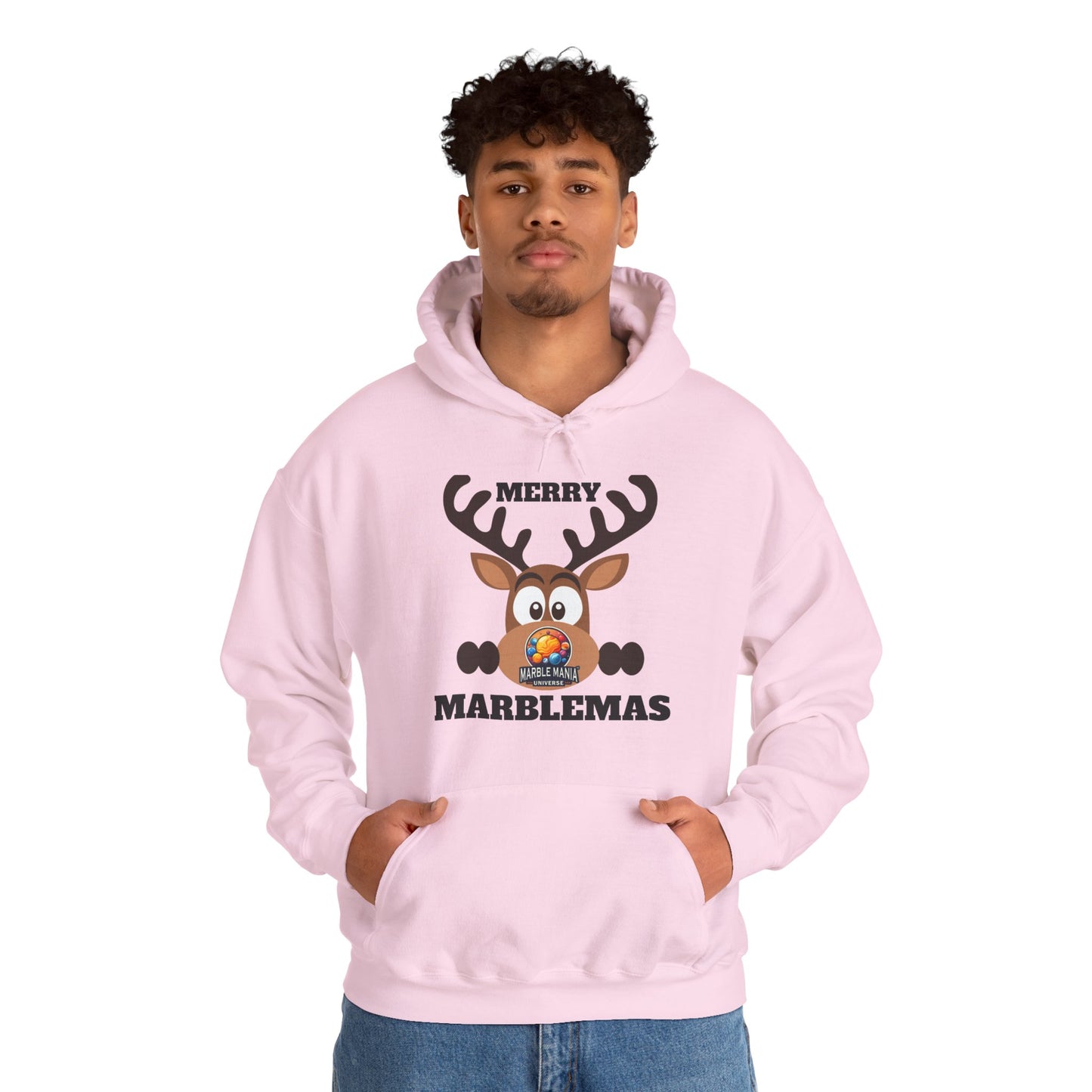 Hoodie — Merry Marblemas Reindeer Christmas Sweatshirt