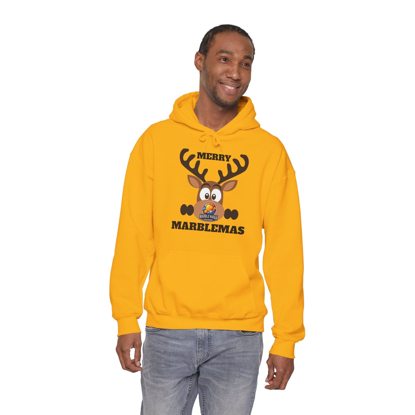 Hoodie — Merry Marblemas Reindeer Christmas Sweatshirt