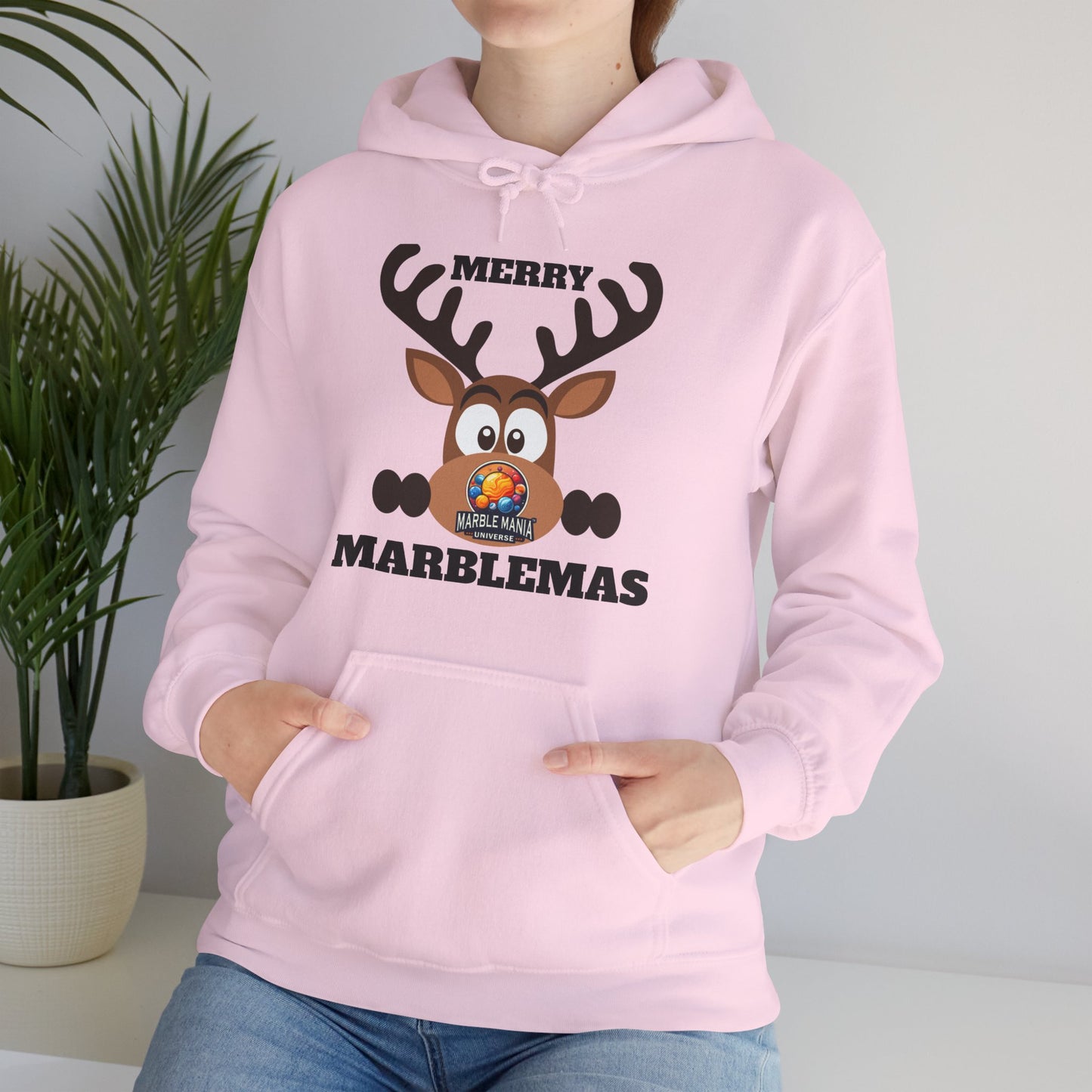Hoodie — Merry Marblemas Reindeer Christmas Sweatshirt