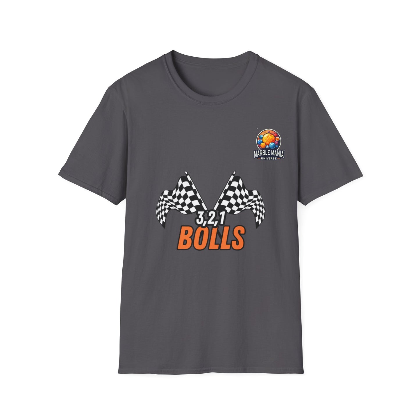 Marble Mania Universe "3, 2, 1 Bolls" – Unisex Softstyle T-Shirt