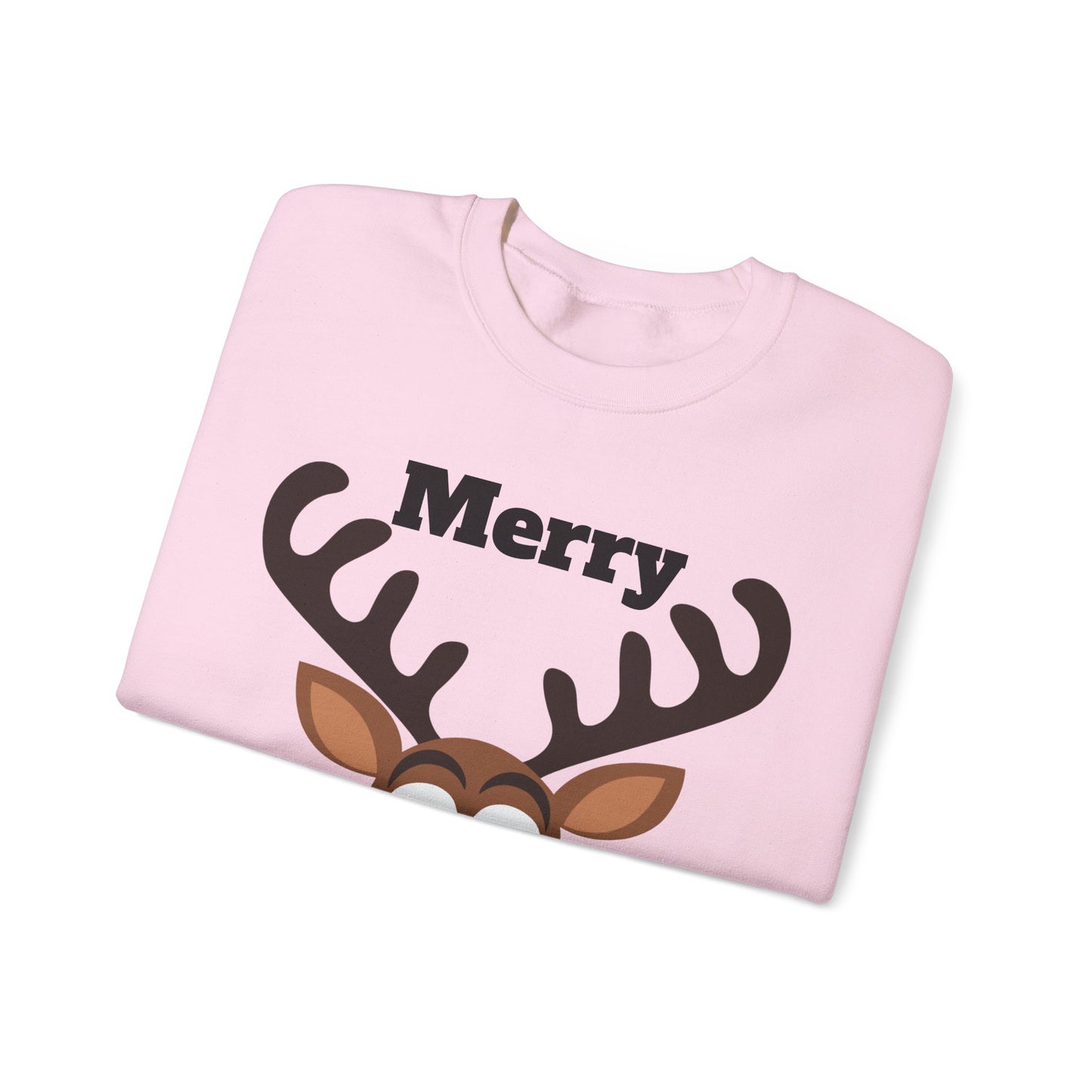 Merry Marblemas Crewneck Sweatshirt — Festive Reindeer Graphic Holiday Sweatshirt