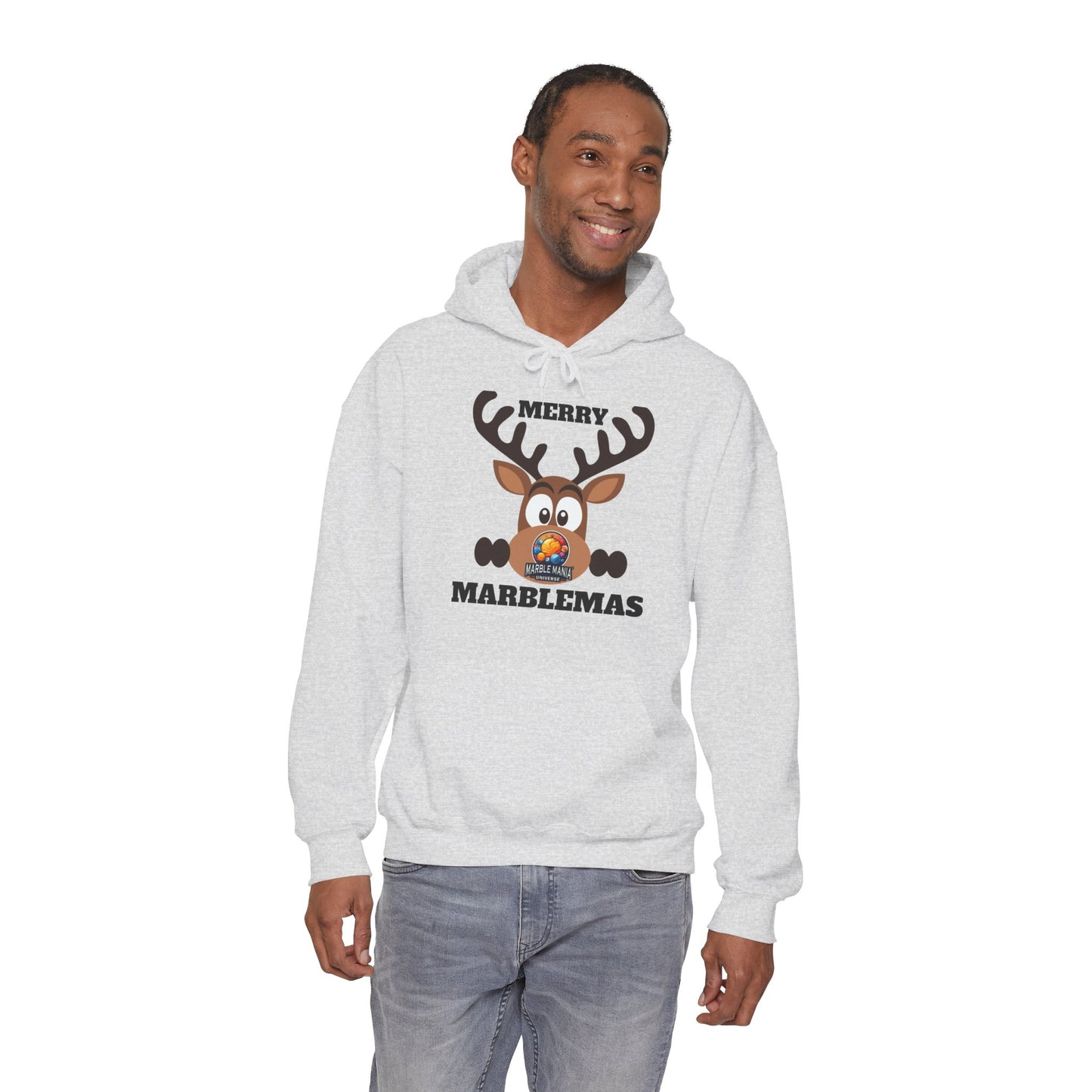 Hoodie — Merry Marblemas Reindeer Christmas Sweatshirt