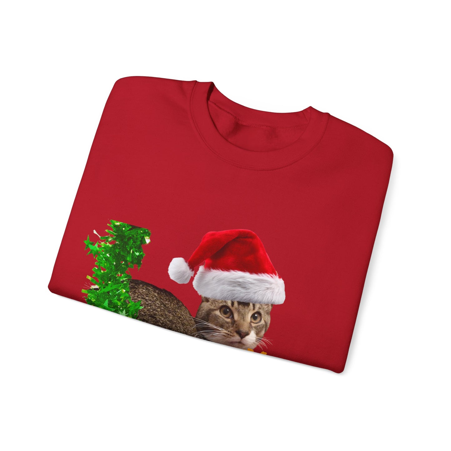 Christmas Cat Sweatshirt – “Meowy Christmas” Holiday Crewneck