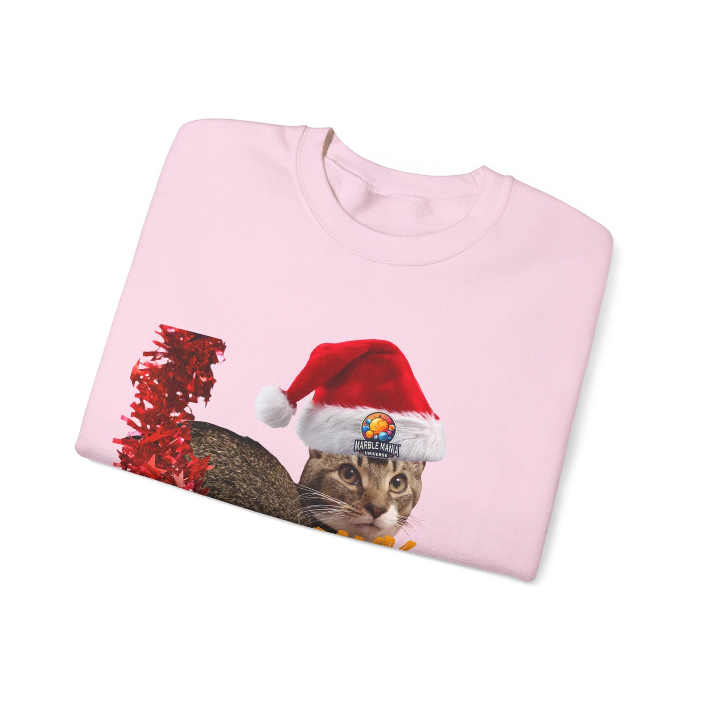 Christmas Cat Crewneck Sweatshirt — "Meowy Christmas" Holiday Sweatshirt