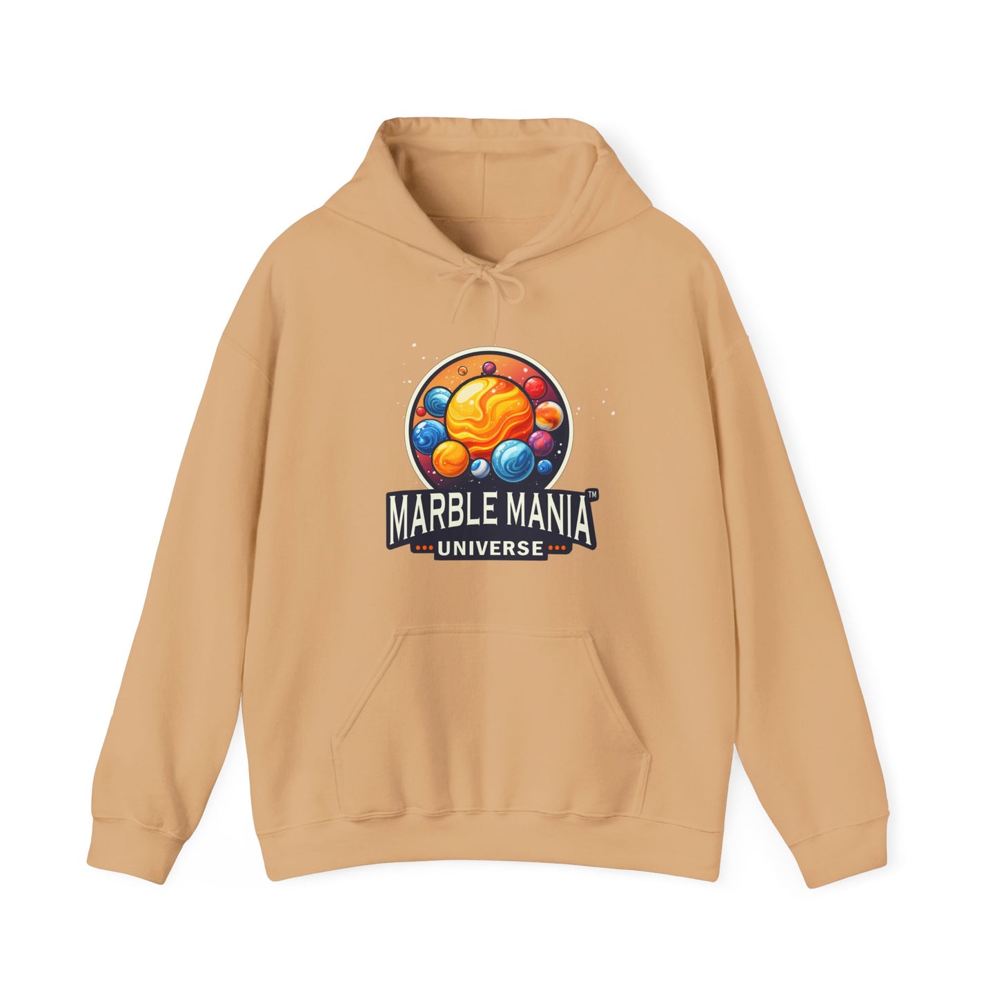 Marble Mania Universe Hoodie — Colorful Planet Graphic Pullover