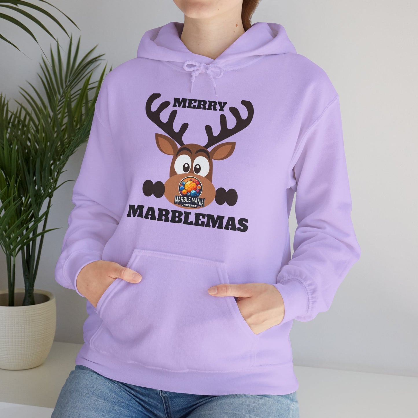Hoodie — Merry Marblemas Reindeer Christmas Sweatshirt