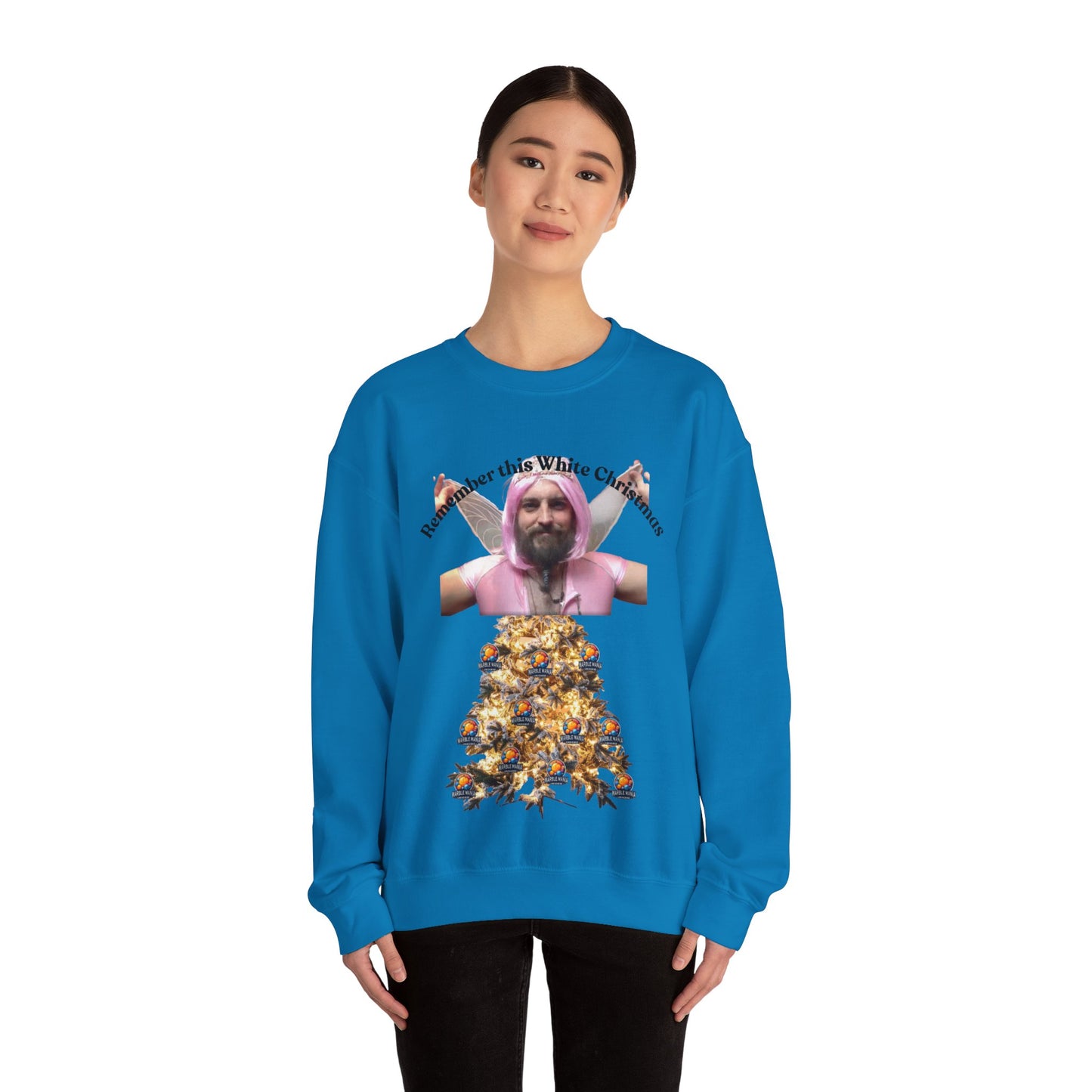 Crewneck Sweatshirt — 'Remember the White Christmas' Holiday Graphic Pullover