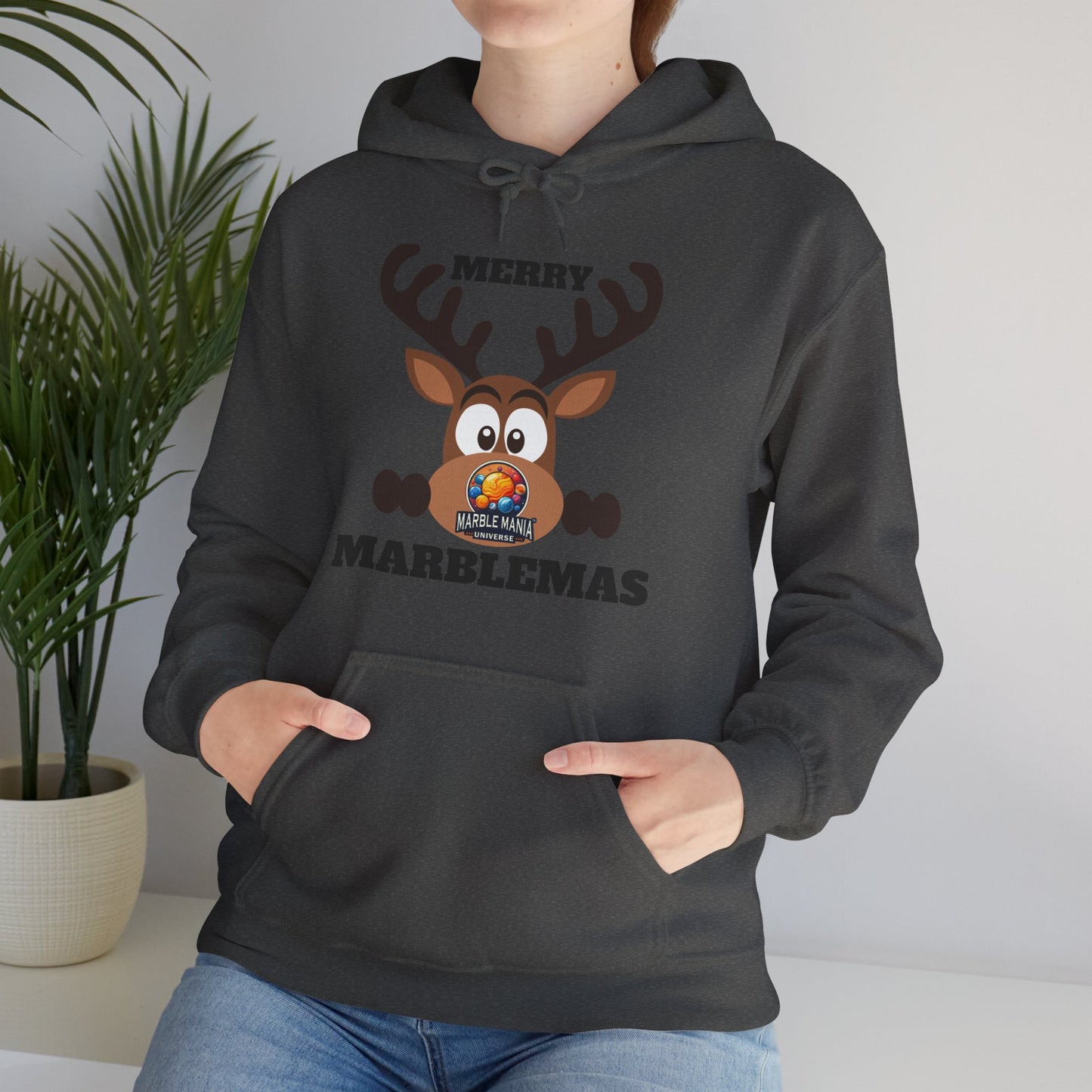 Hoodie — Merry Marblemas Reindeer Christmas Sweatshirt