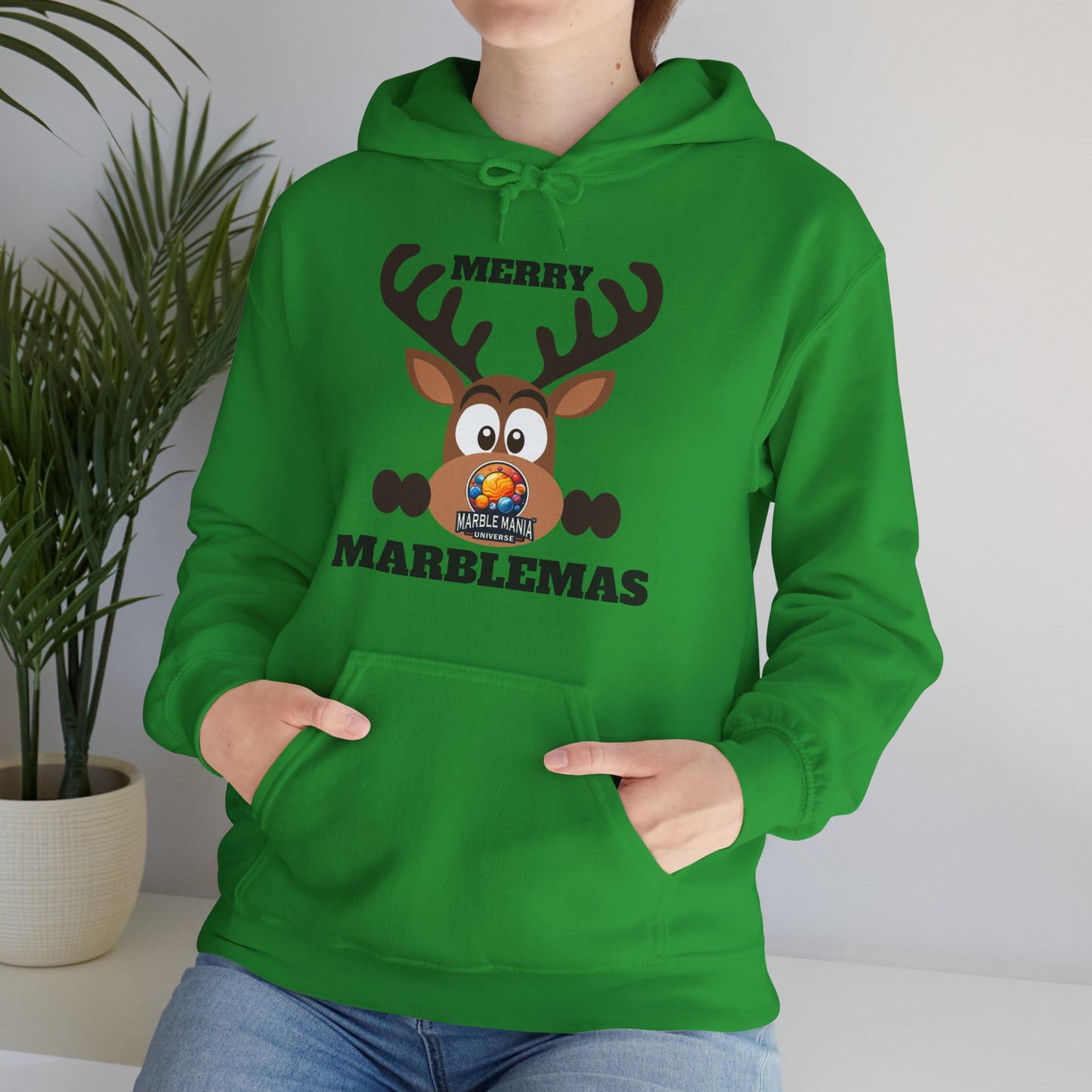 Hoodie — Merry Marblemas Reindeer Christmas Sweatshirt