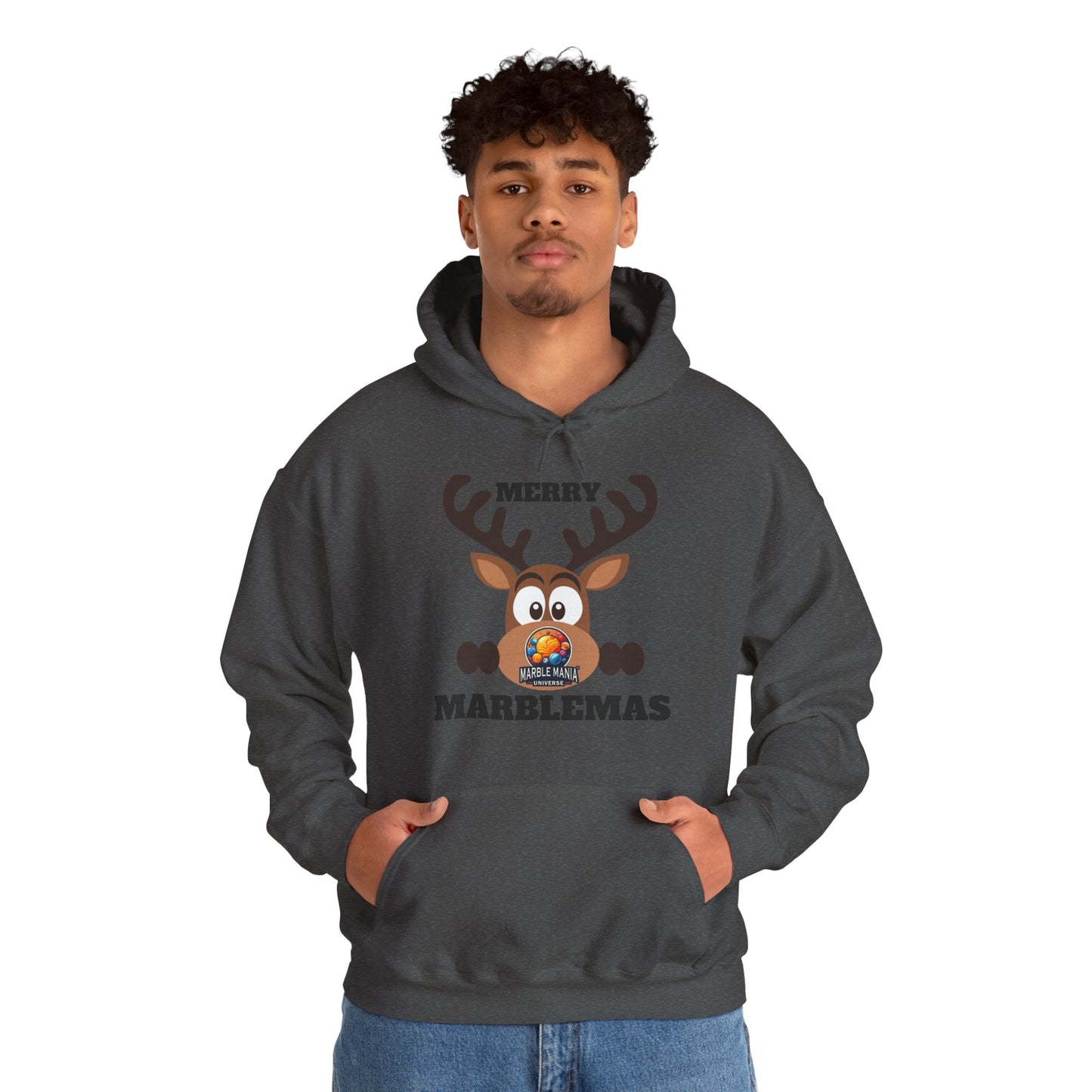 Hoodie — Merry Marblemas Reindeer Christmas Sweatshirt