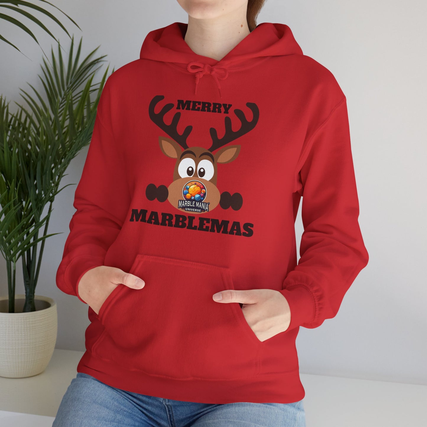 Hoodie — Merry Marblemas Reindeer Christmas Sweatshirt