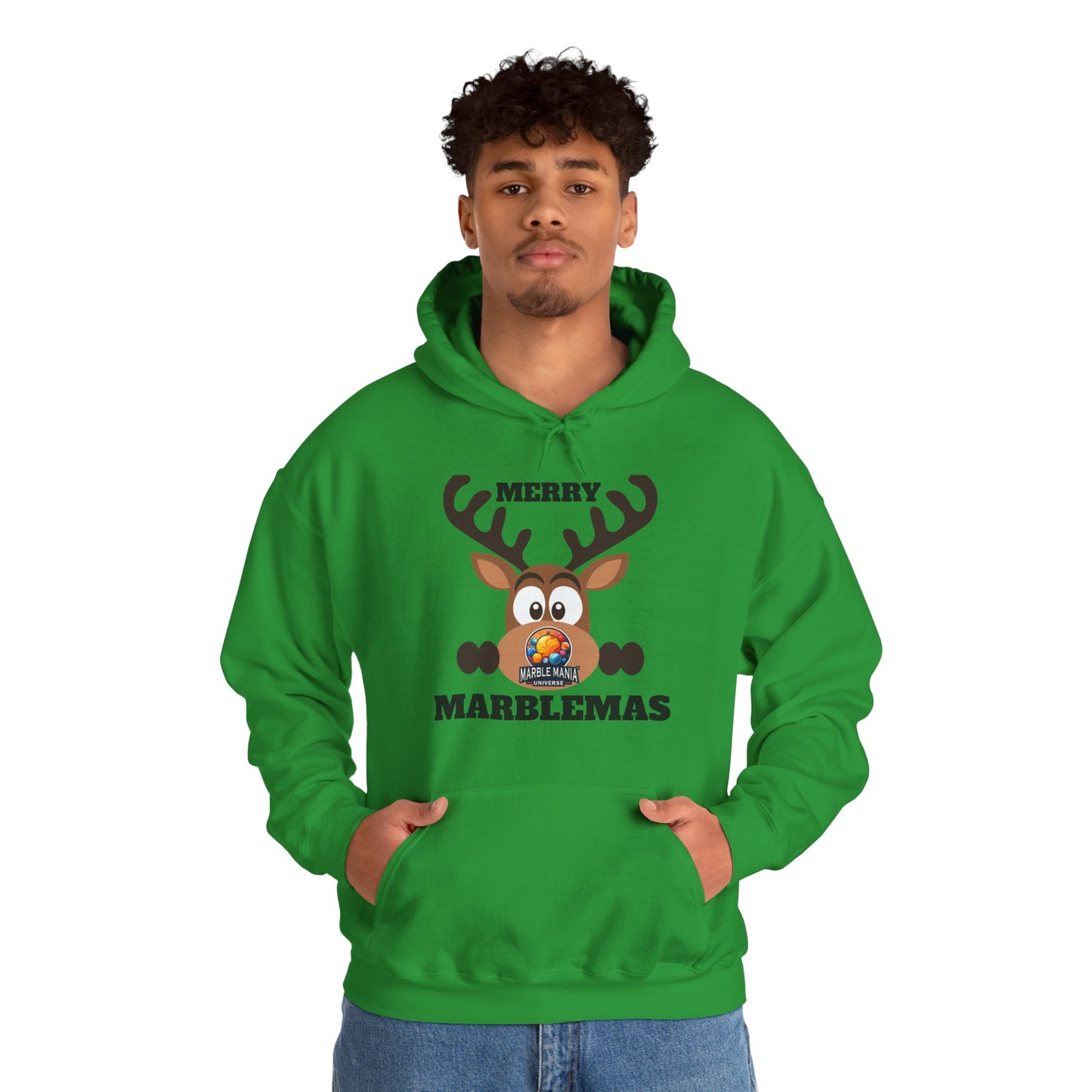 Hoodie — Merry Marblemas Reindeer Christmas Sweatshirt