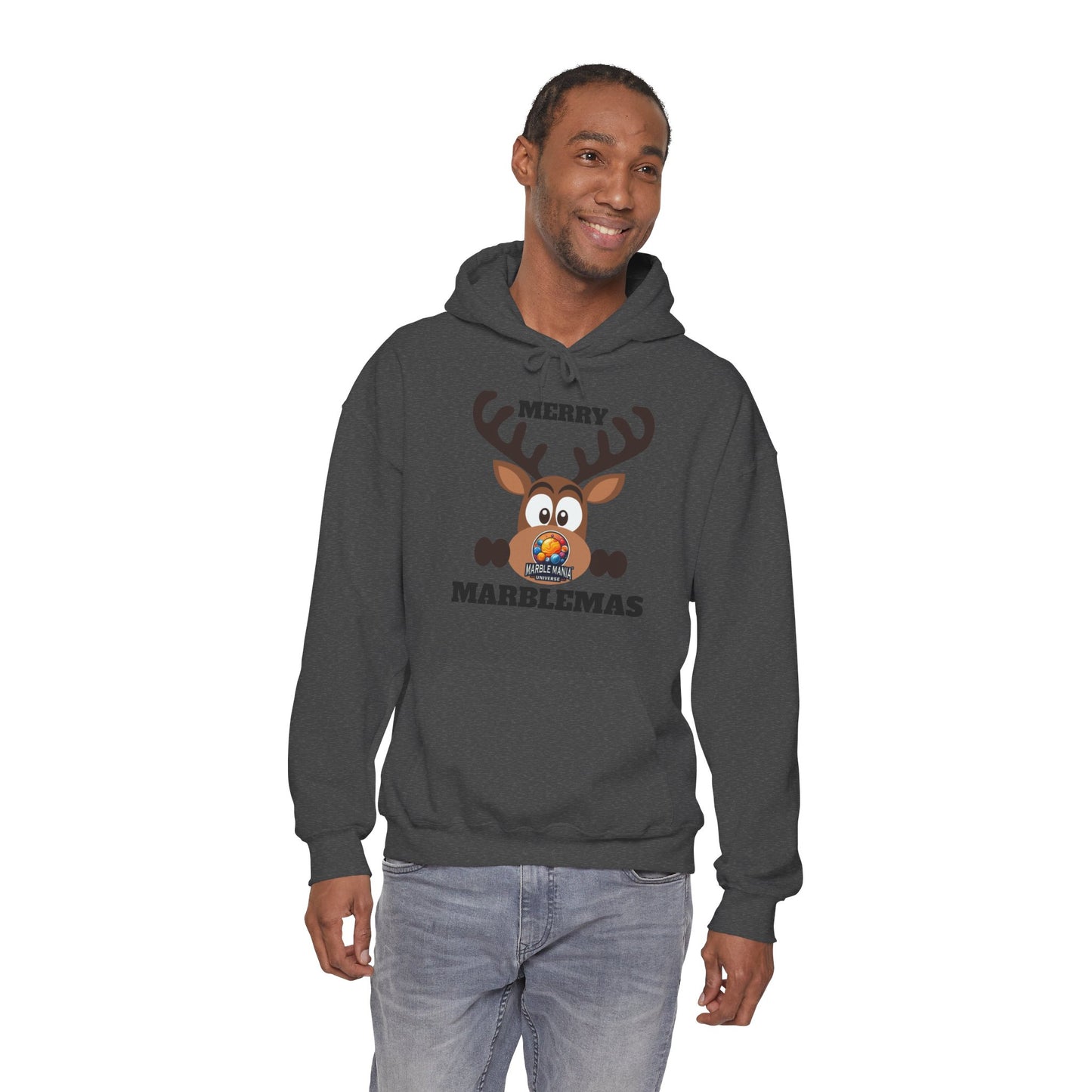 Hoodie — Merry Marblemas Reindeer Christmas Sweatshirt
