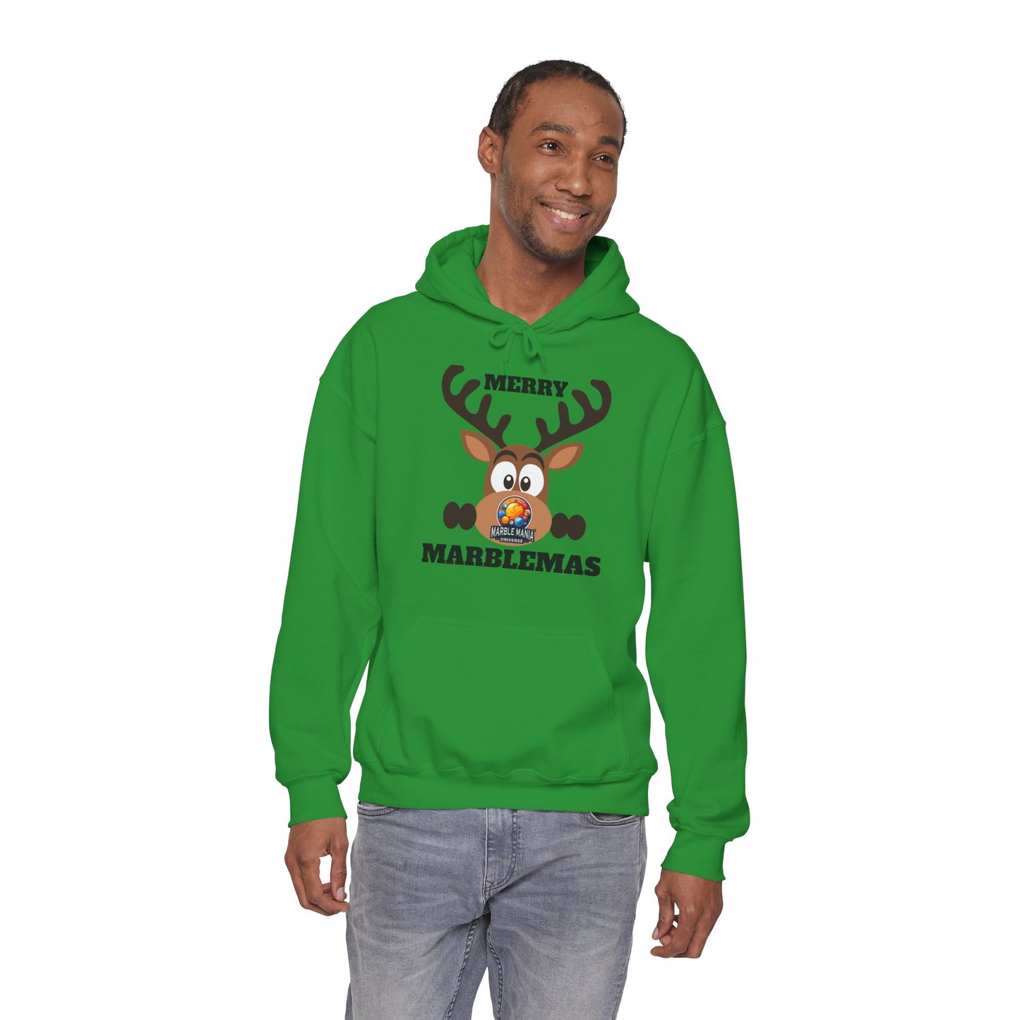 Hoodie — Merry Marblemas Reindeer Christmas Sweatshirt