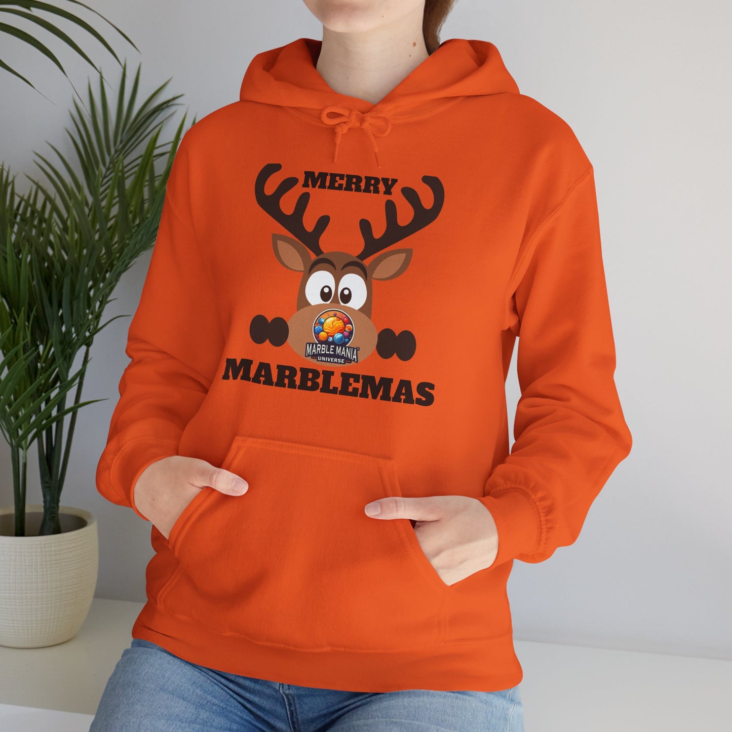 Hoodie — Merry Marblemas Reindeer Christmas Sweatshirt