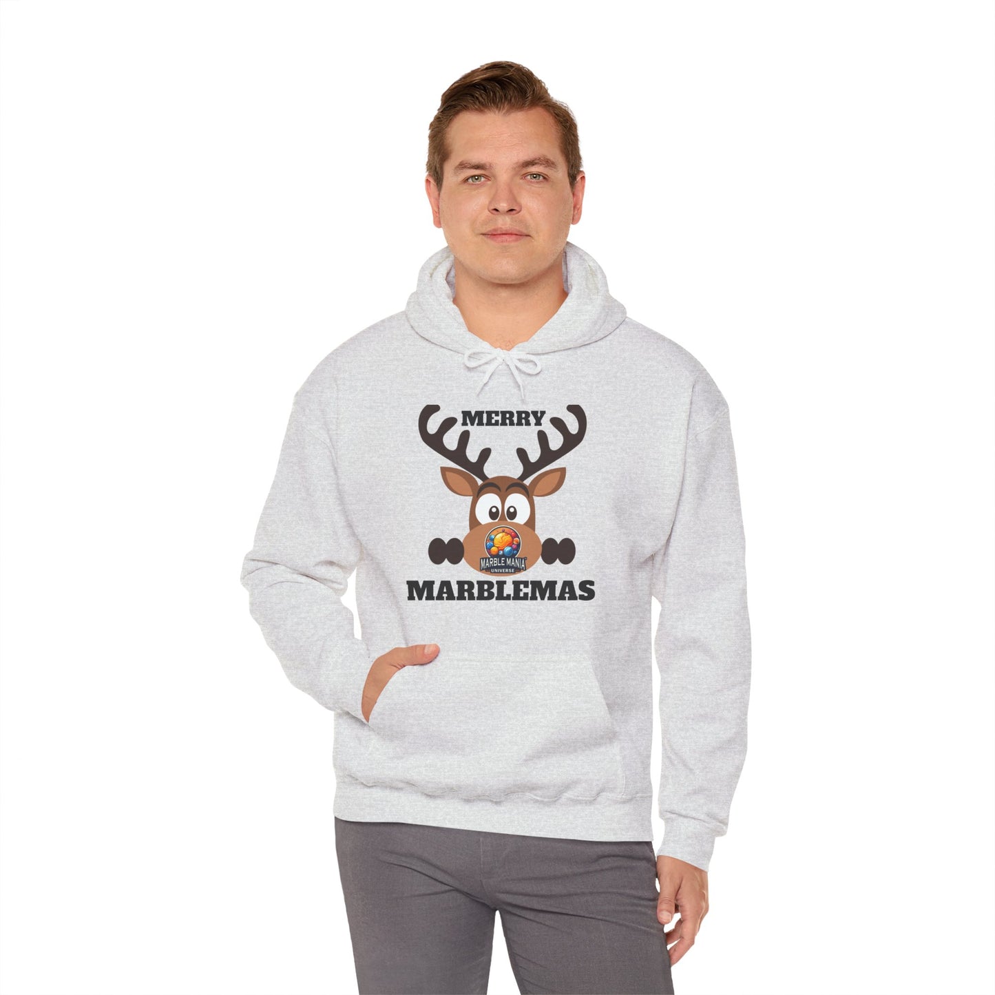 Hoodie — Merry Marblemas Reindeer Christmas Sweatshirt