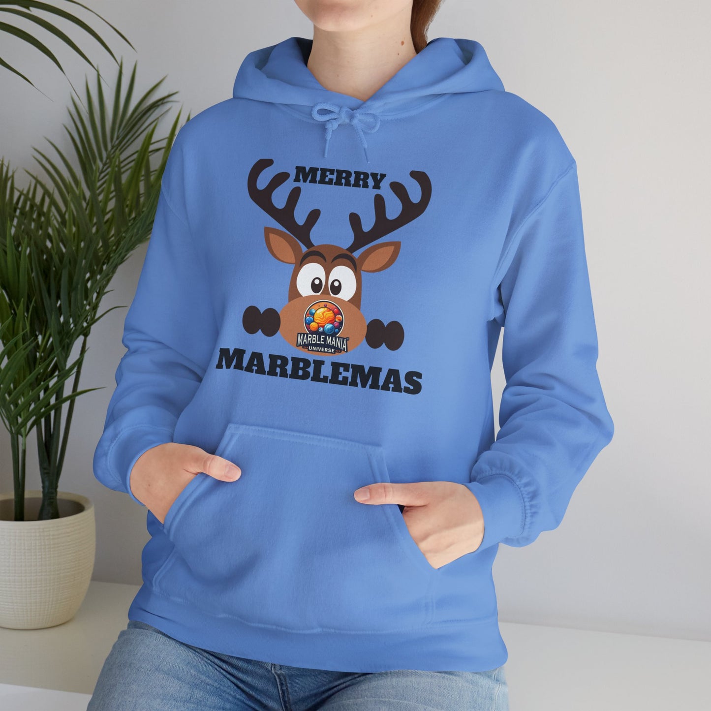Hoodie — Merry Marblemas Reindeer Christmas Sweatshirt