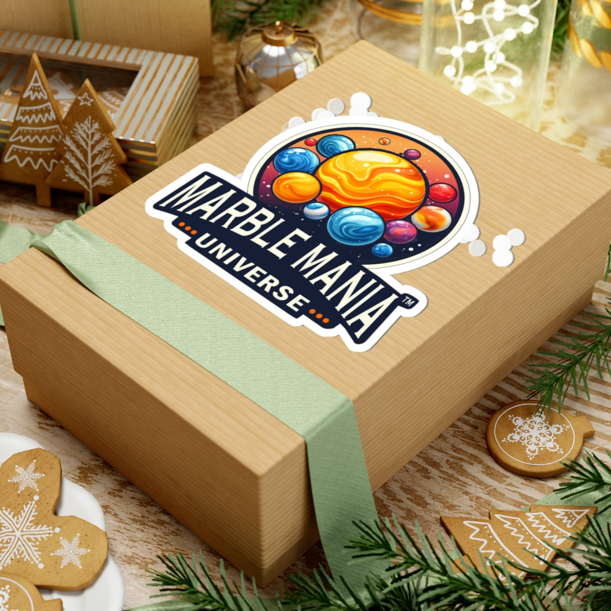 Cosmic Marble Mania Kiss-Cut Stickers - Planetary Decals for Laptops, Journals, DIY Projects, Gift Ideas, Space Decor