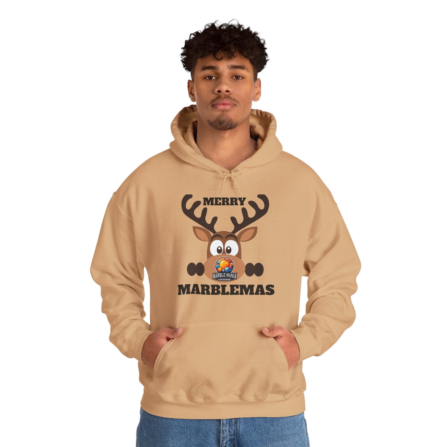 Hoodie — Merry Marblemas Reindeer Christmas Sweatshirt