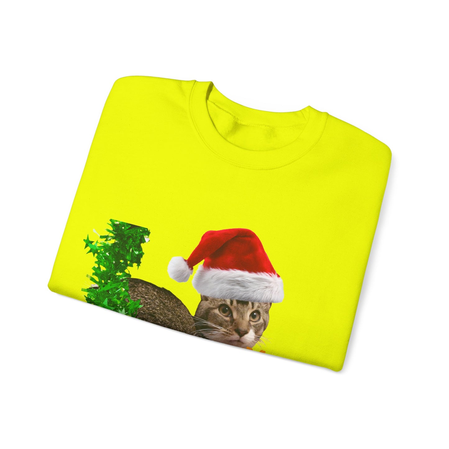 Christmas Cat Sweatshirt – “Meowy Christmas” Holiday Crewneck
