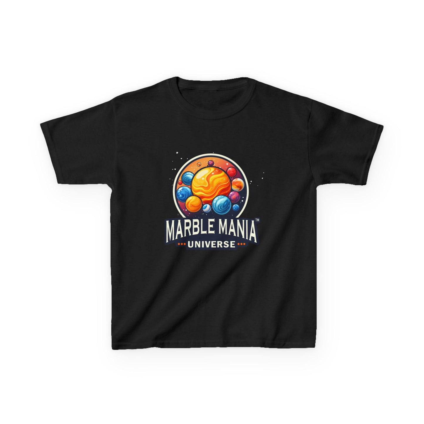 Kids Marble Mania Universe Logo T-Shirt – Heavy Cotton Tee for Everyday Adventur