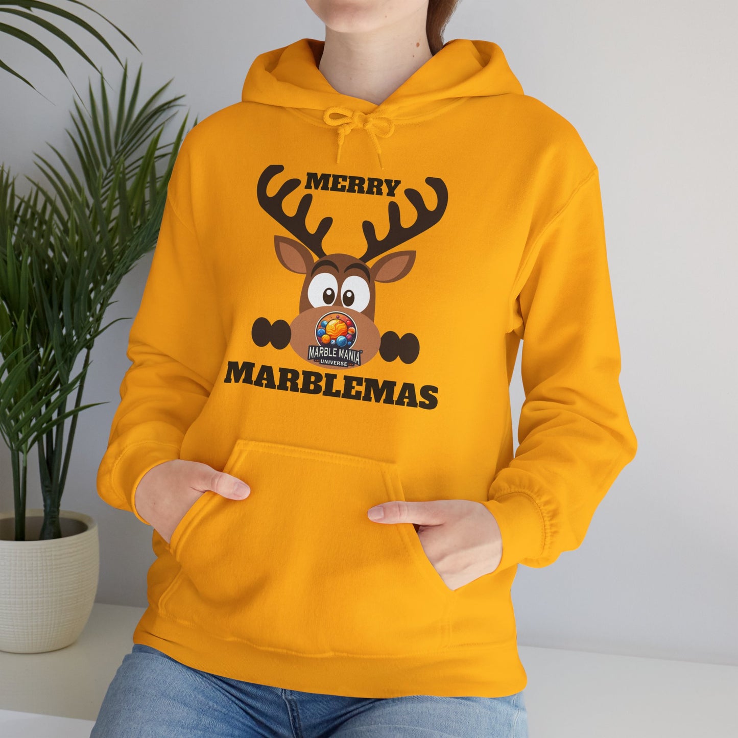 Hoodie — Merry Marblemas Reindeer Christmas Sweatshirt