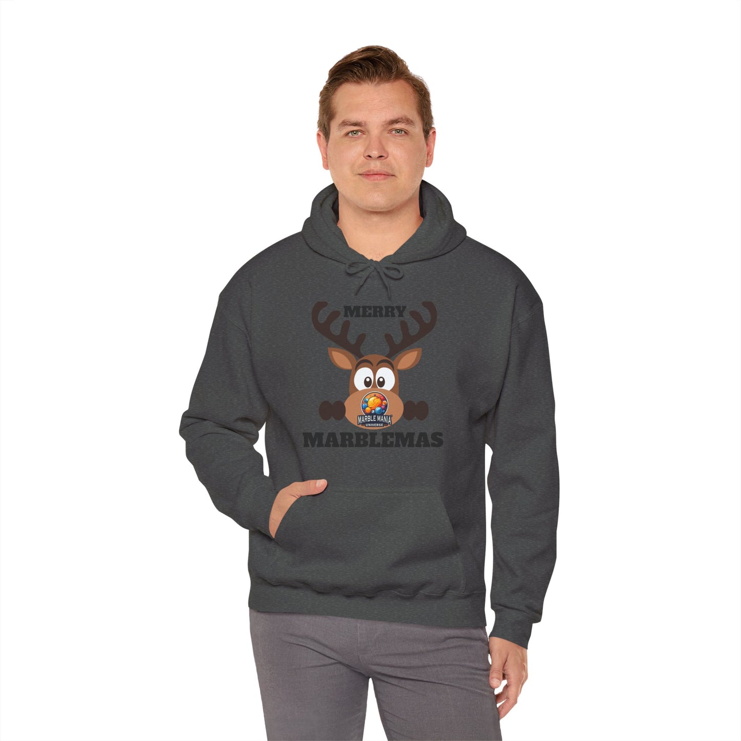 Hoodie — Merry Marblemas Reindeer Christmas Sweatshirt