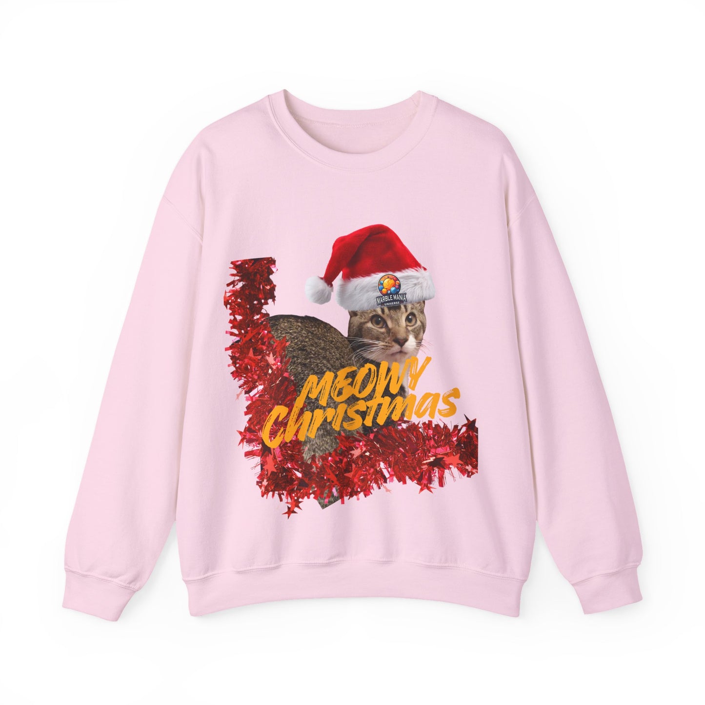 Christmas Cat Crewneck Sweatshirt — "Meowy Christmas" Holiday Sweatshirt