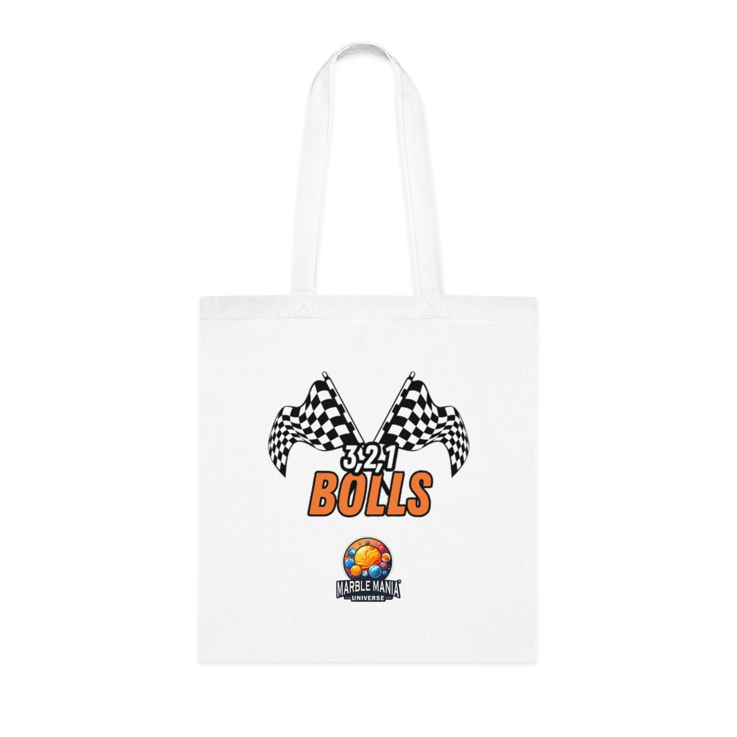Marble Mania Universe "3, 2, 1 Bolls" Cotton Tote Bag