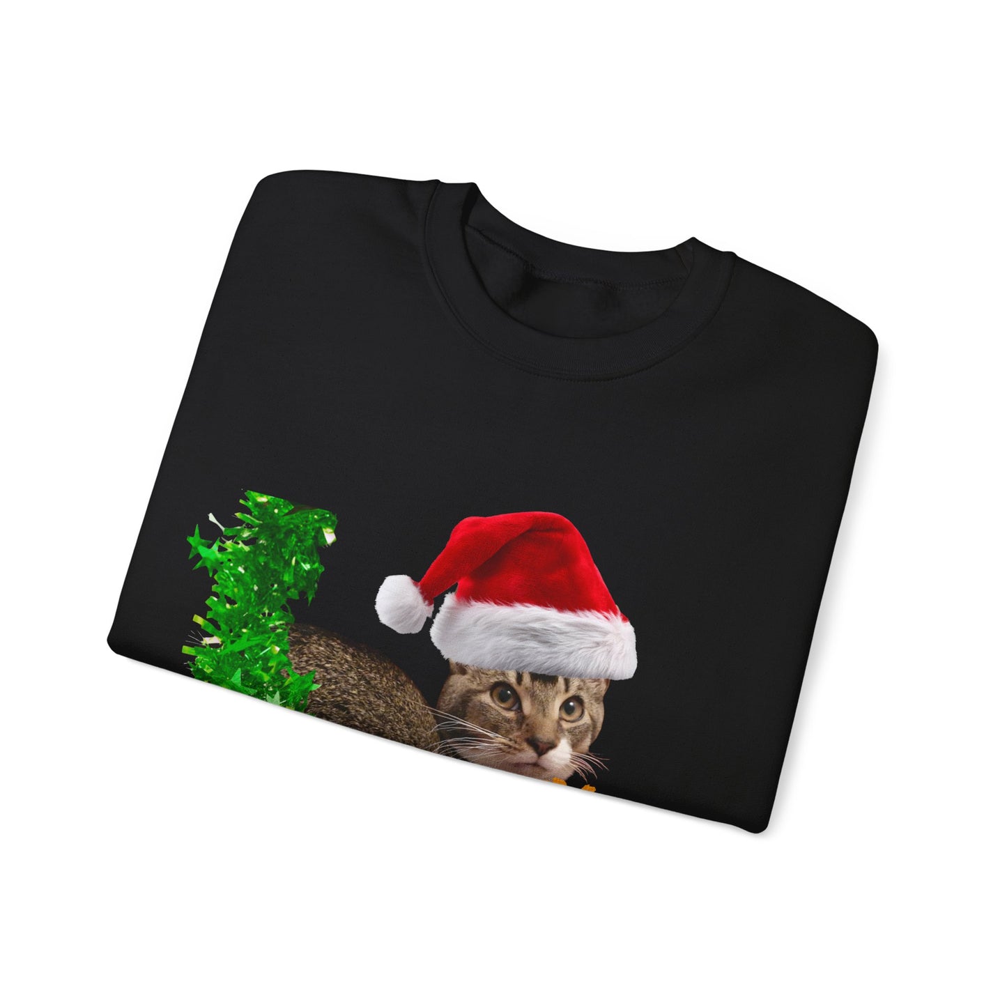 Christmas Cat Sweatshirt – “Meowy Christmas” Holiday Crewneck