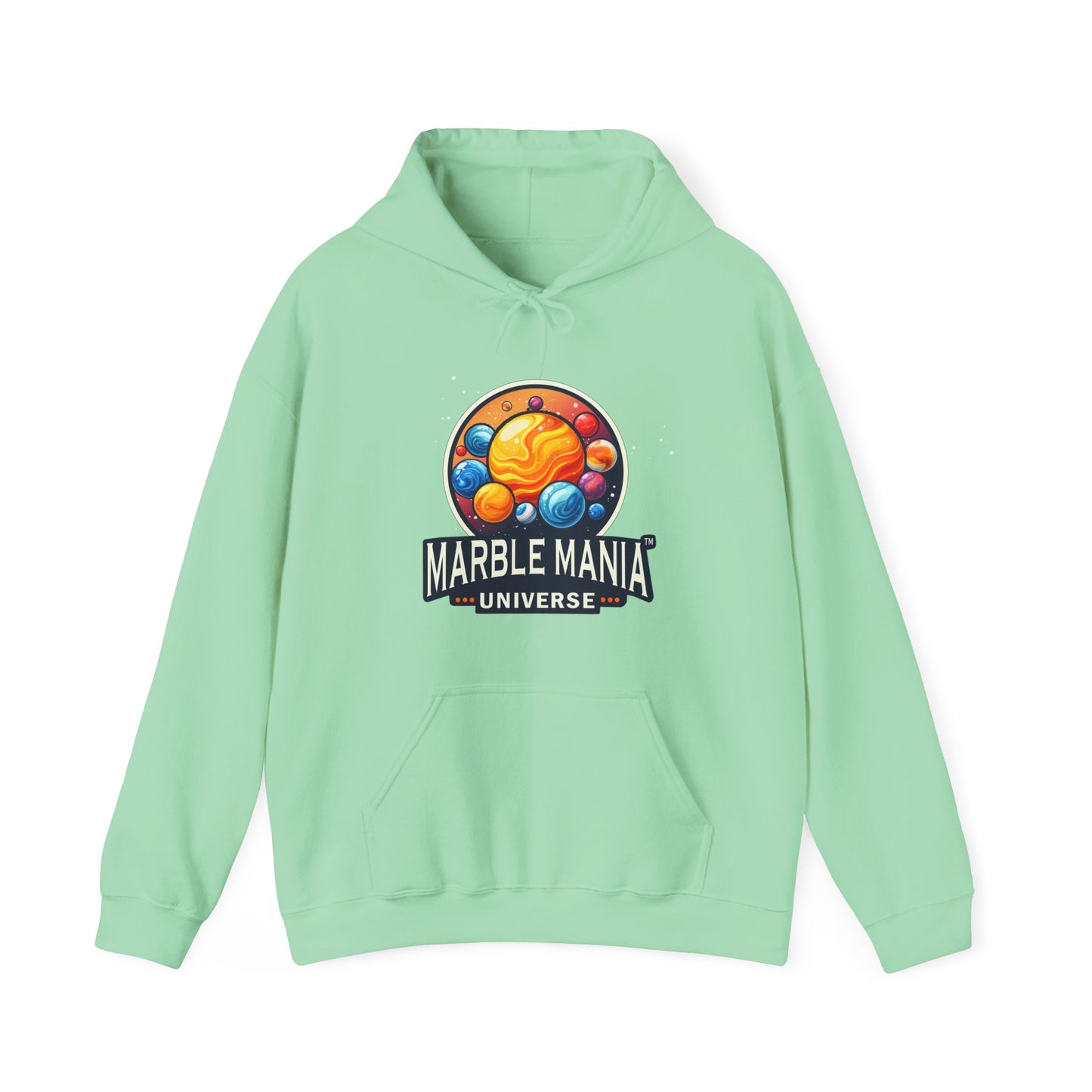 Marble Mania Universe Hoodie — Colorful Planet Graphic Pullover