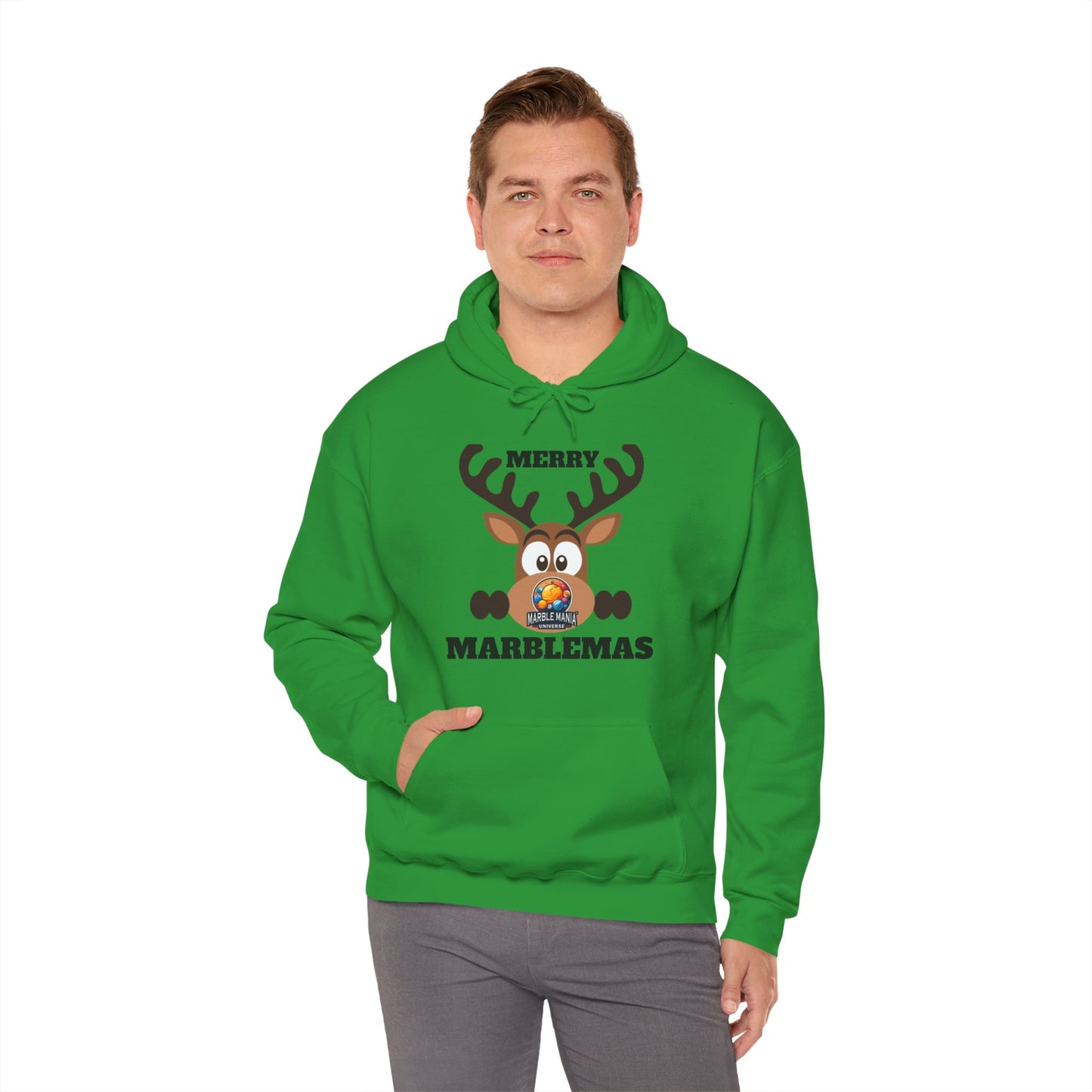 Hoodie — Merry Marblemas Reindeer Christmas Sweatshirt