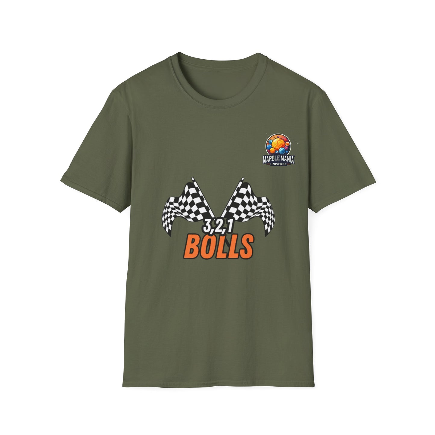 Marble Mania Universe "3, 2, 1 Bolls" – Unisex Softstyle T-Shirt