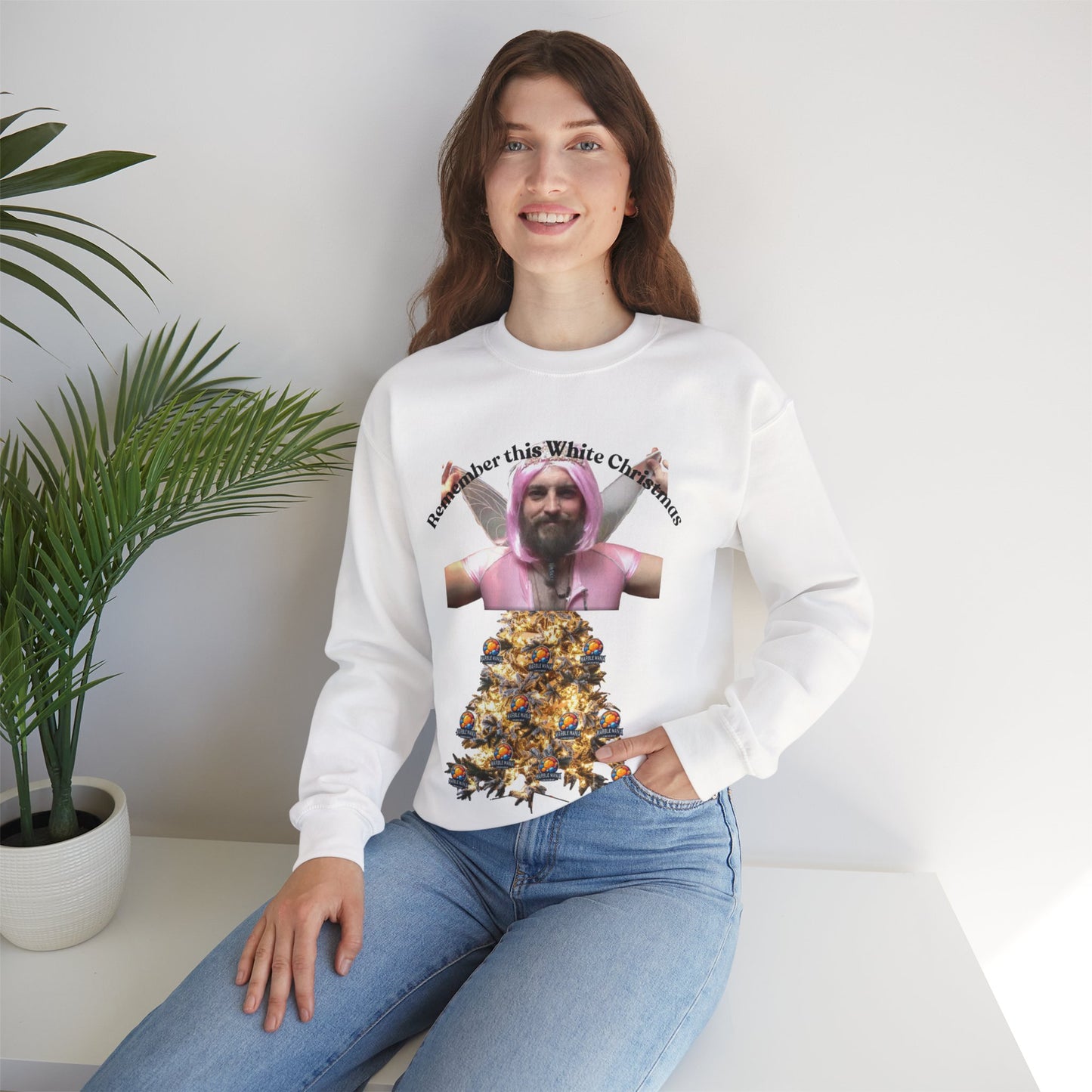 Crewneck Sweatshirt — 'Remember the White Christmas' Holiday Graphic Pullover