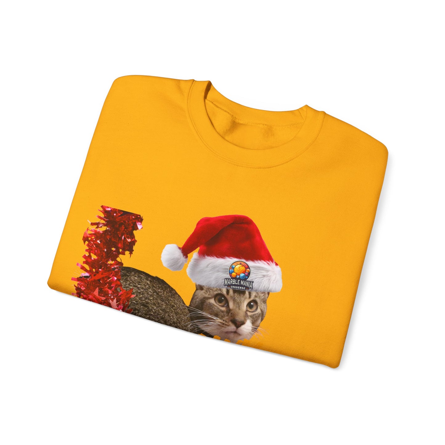 Christmas Cat Crewneck Sweatshirt — "Meowy Christmas" Holiday Sweatshirt