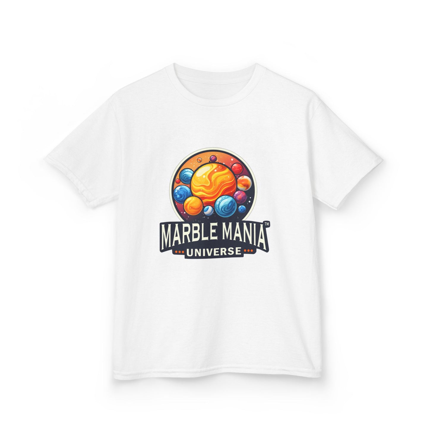 Kids Marble Mania Universe Logo T-Shirt – Heavy Cotton Tee for Everyday Adventur