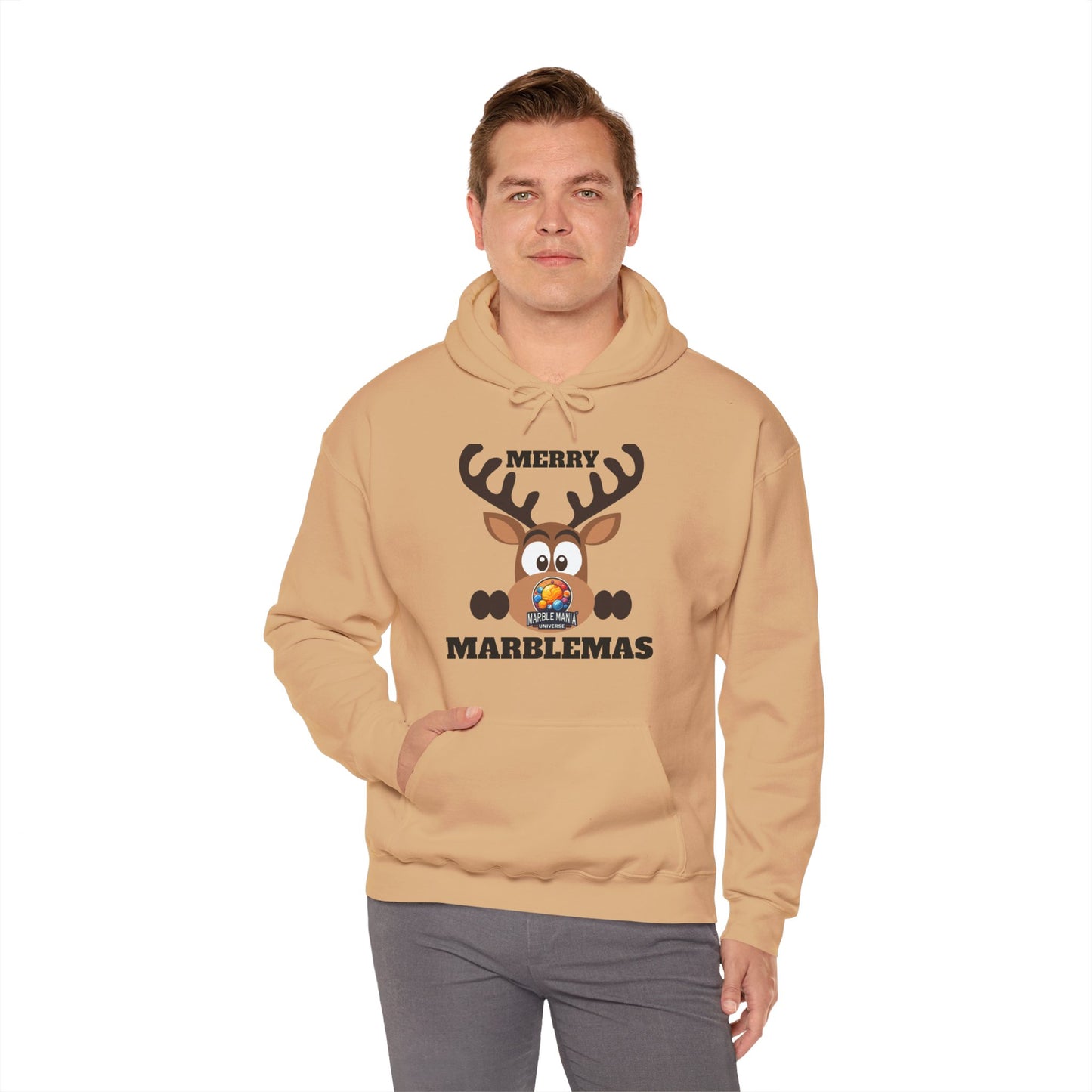 Hoodie — Merry Marblemas Reindeer Christmas Sweatshirt