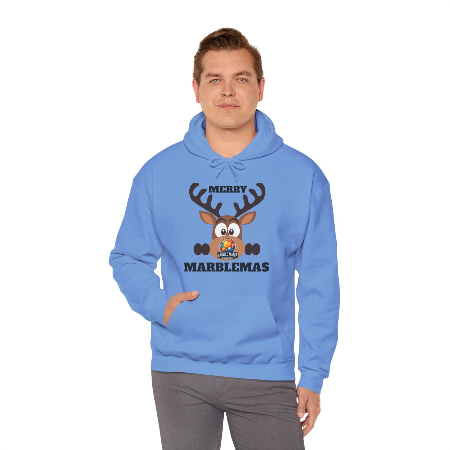 Hoodie — Merry Marblemas Reindeer Christmas Sweatshirt