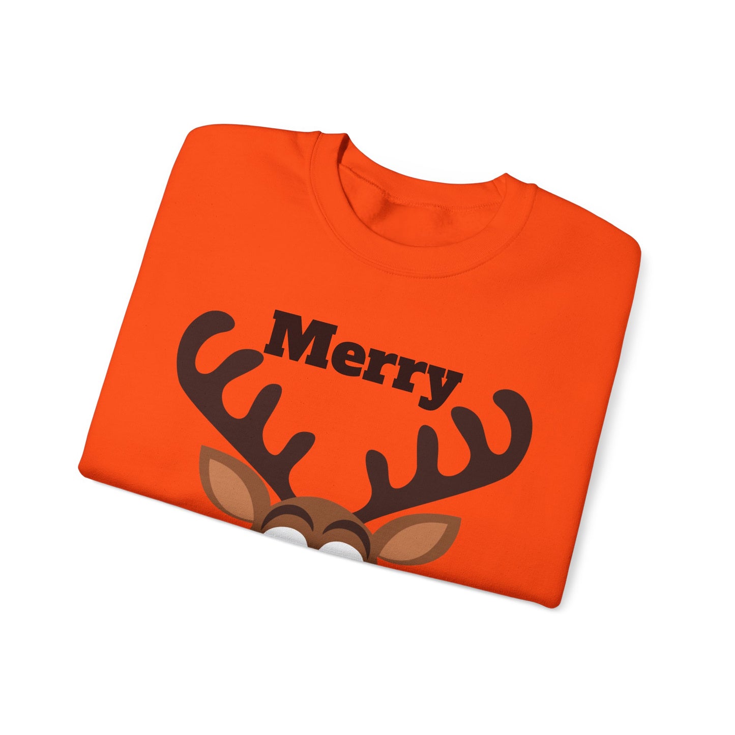 Merry Marblemas Crewneck Sweatshirt — Festive Reindeer Graphic Holiday Sweatshirt