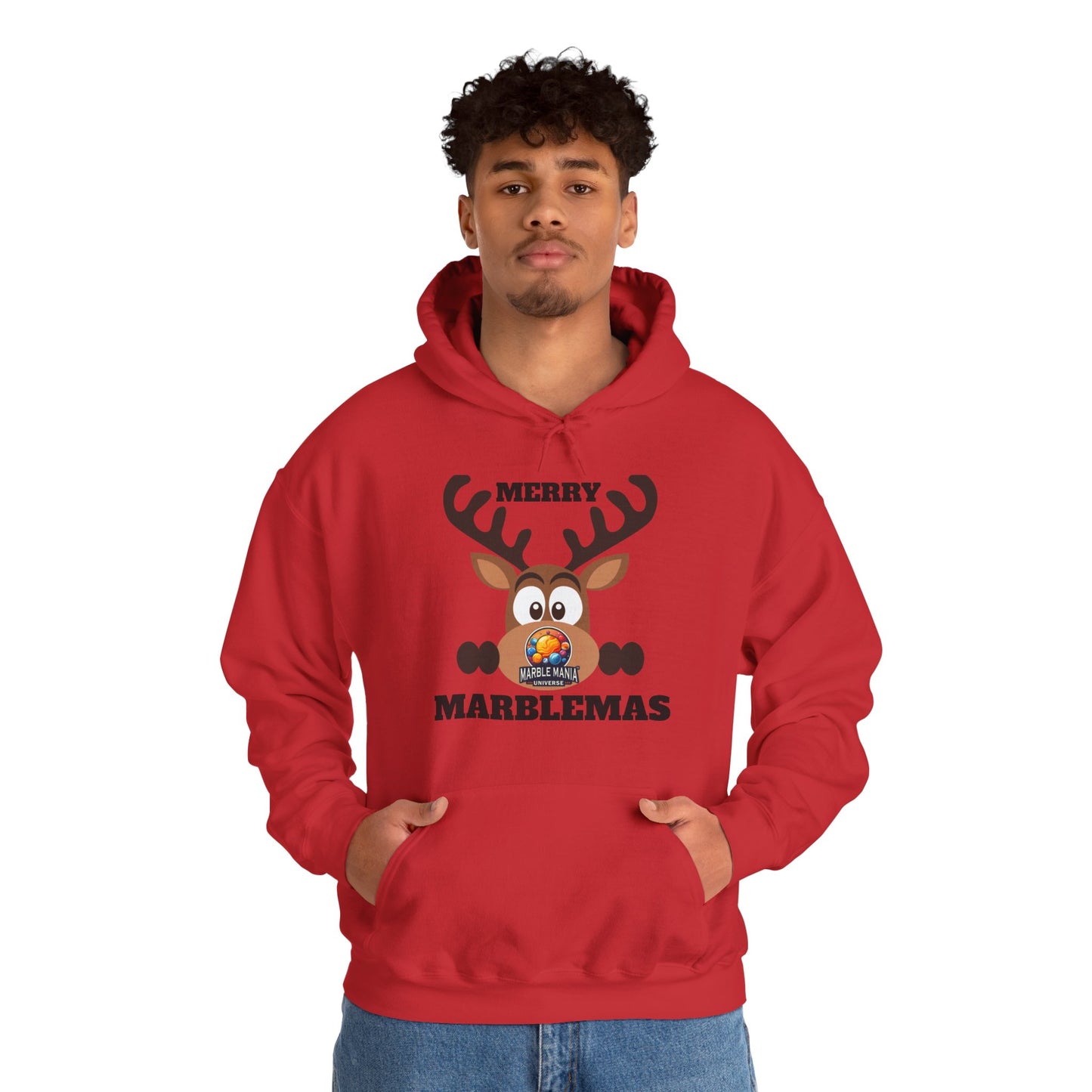 Hoodie — Merry Marblemas Reindeer Christmas Sweatshirt