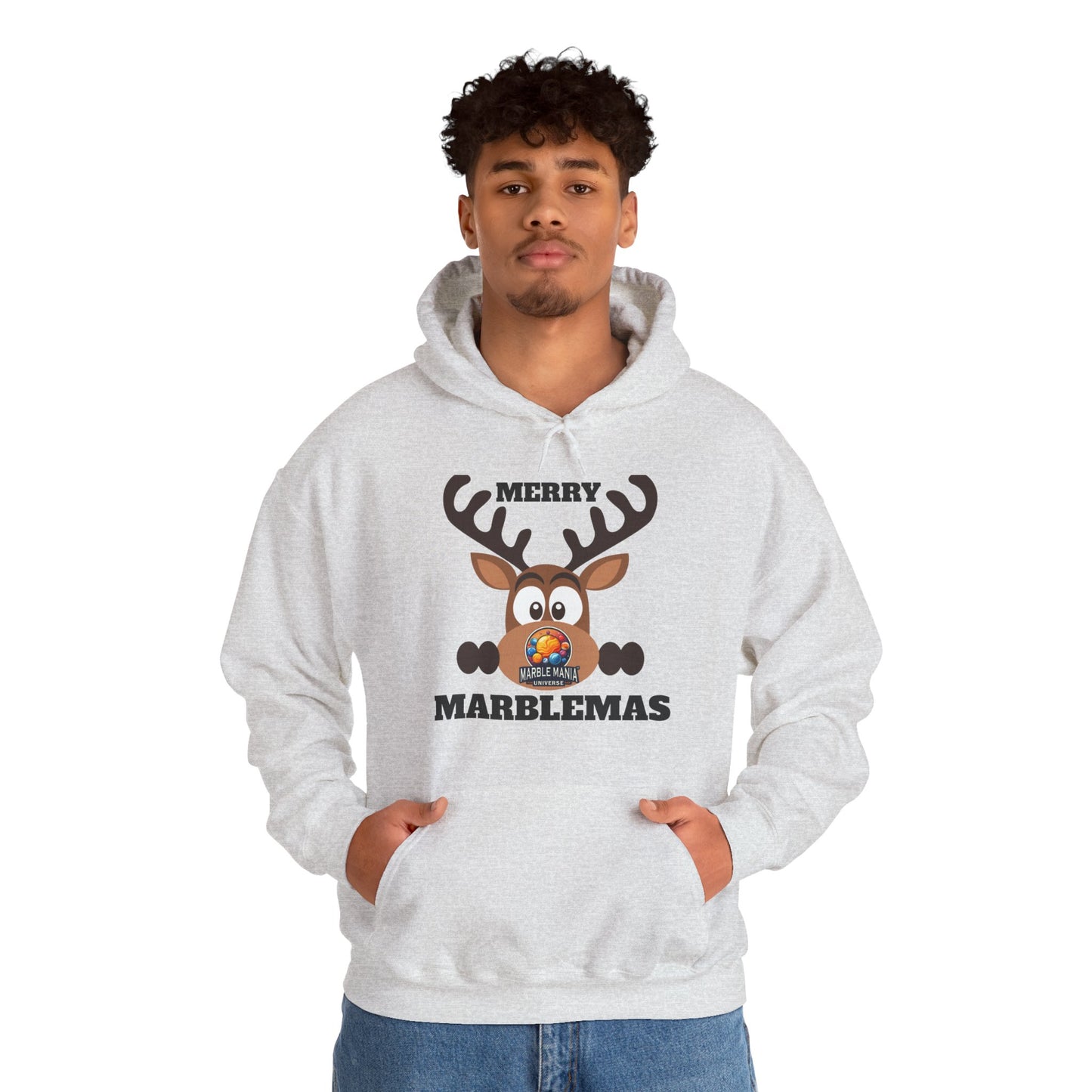 Hoodie — Merry Marblemas Reindeer Christmas Sweatshirt