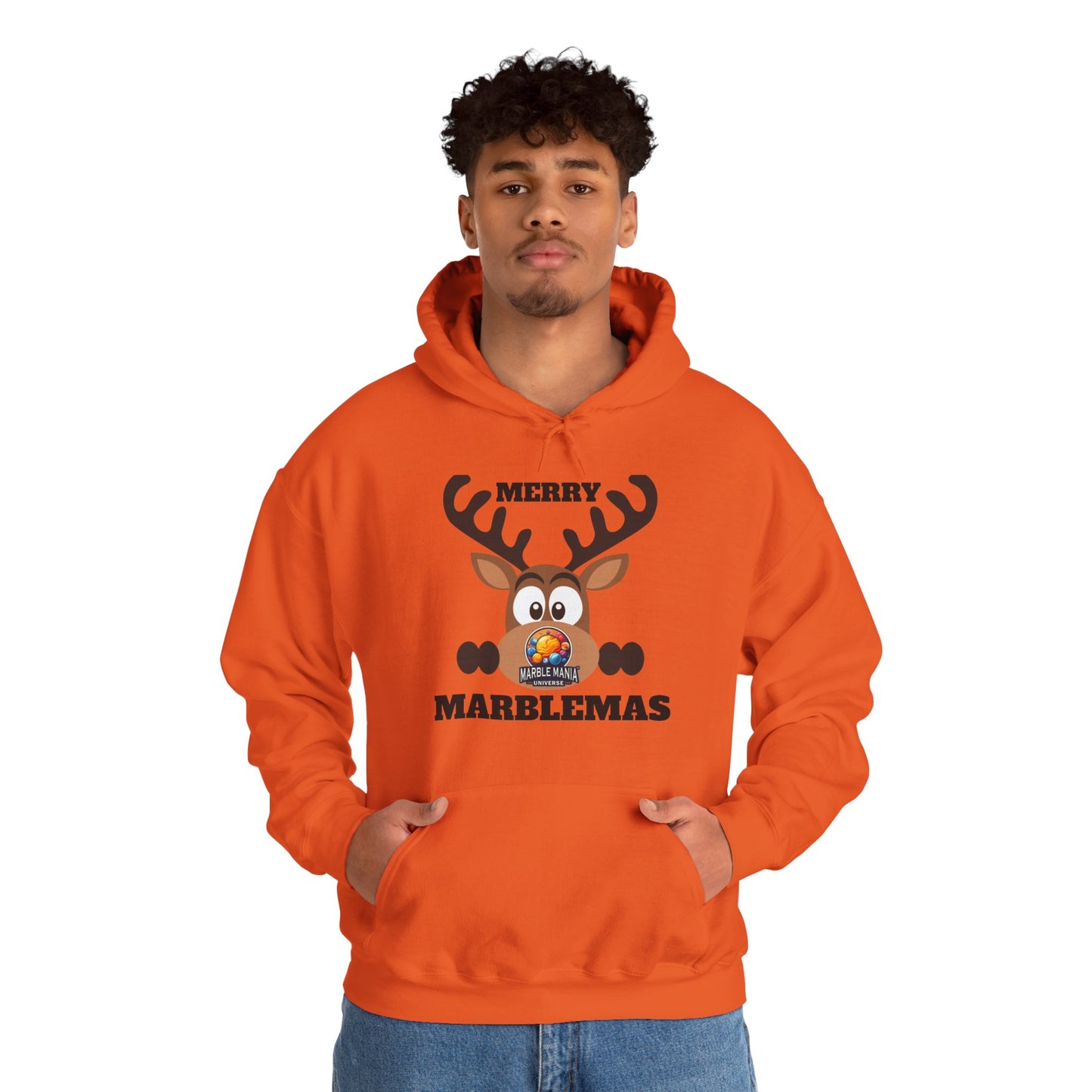 Hoodie — Merry Marblemas Reindeer Christmas Sweatshirt