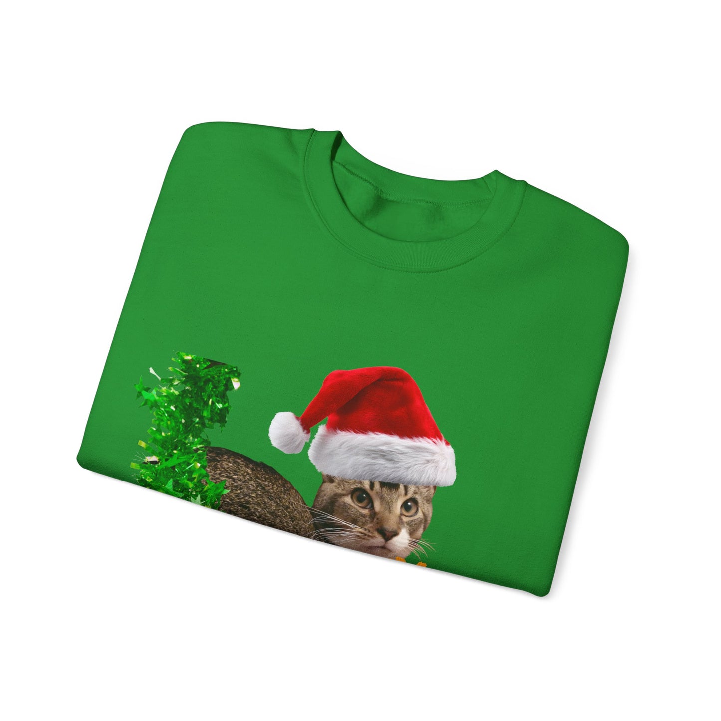 Christmas Cat Sweatshirt – “Meowy Christmas” Holiday Crewneck